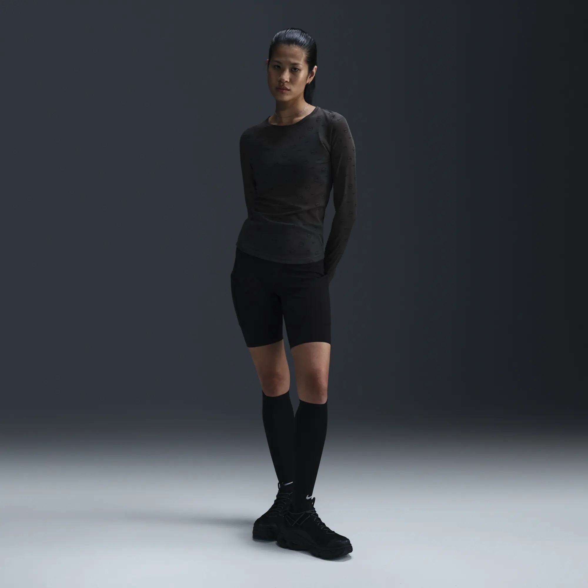 Nike Sportswear Women's Long-Sleeve Top - Grey - Polyester/Elastane