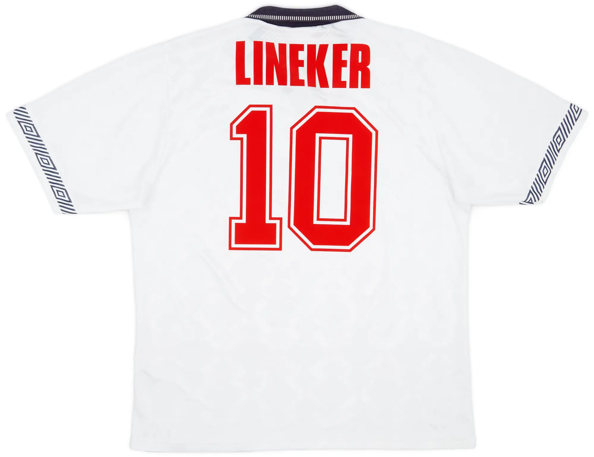 Umbro 1990-92 England Home Shirt Lineker #10 - 8/10 - (L)