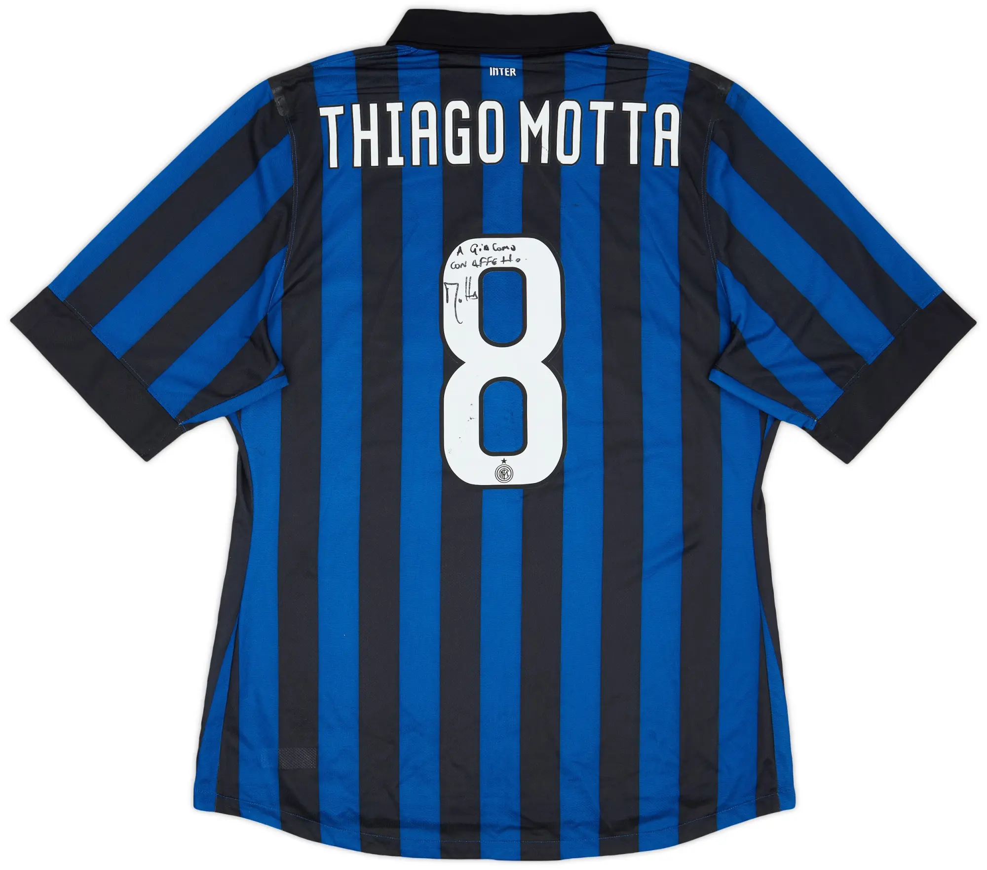 Nike 2011-12 Inter Milan Player Issue Signed Home Shirt Thiago Motta #8