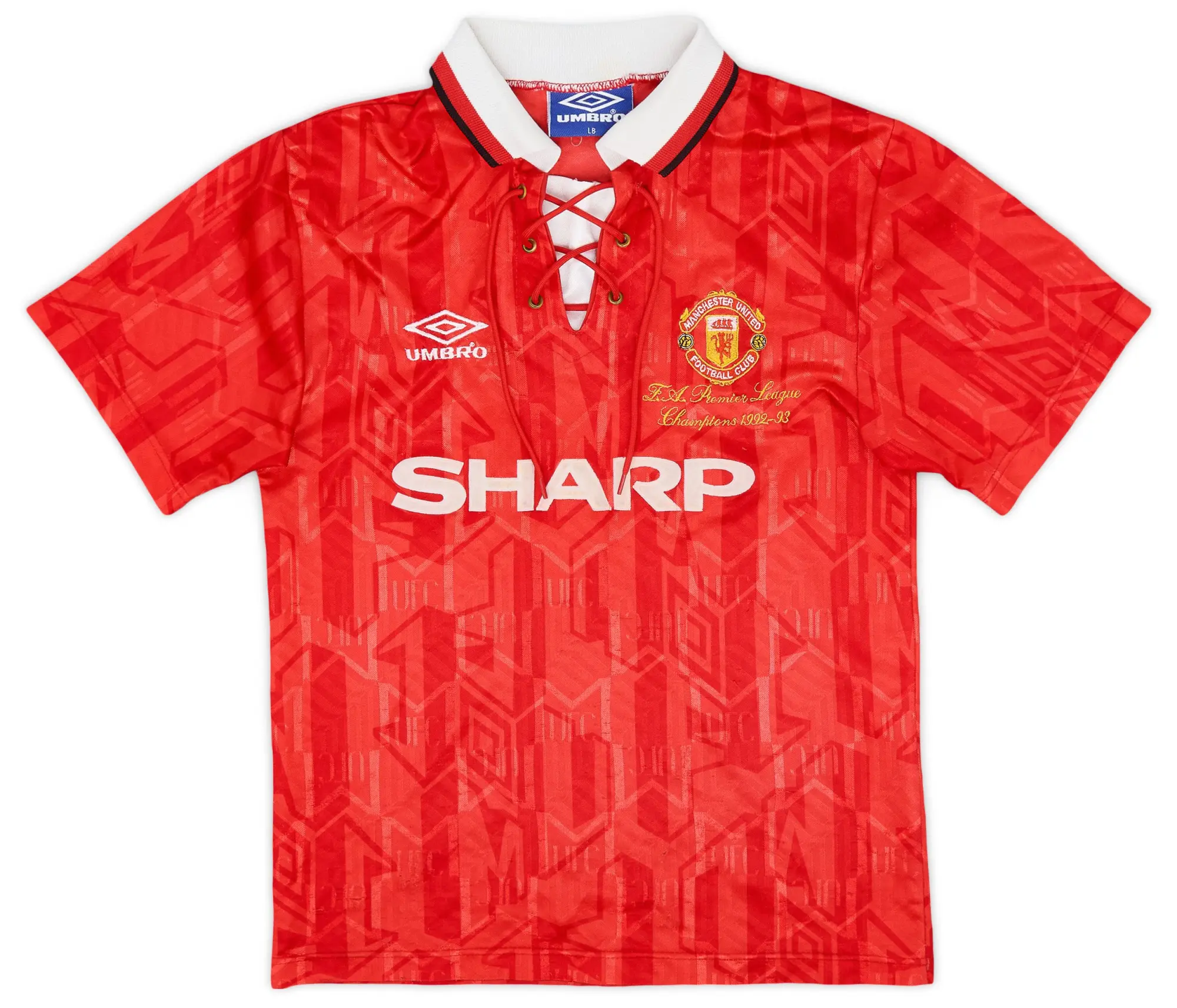 Umbro 1992-94 Manchester United Home Shirt - 8/10 - (L.Boys)