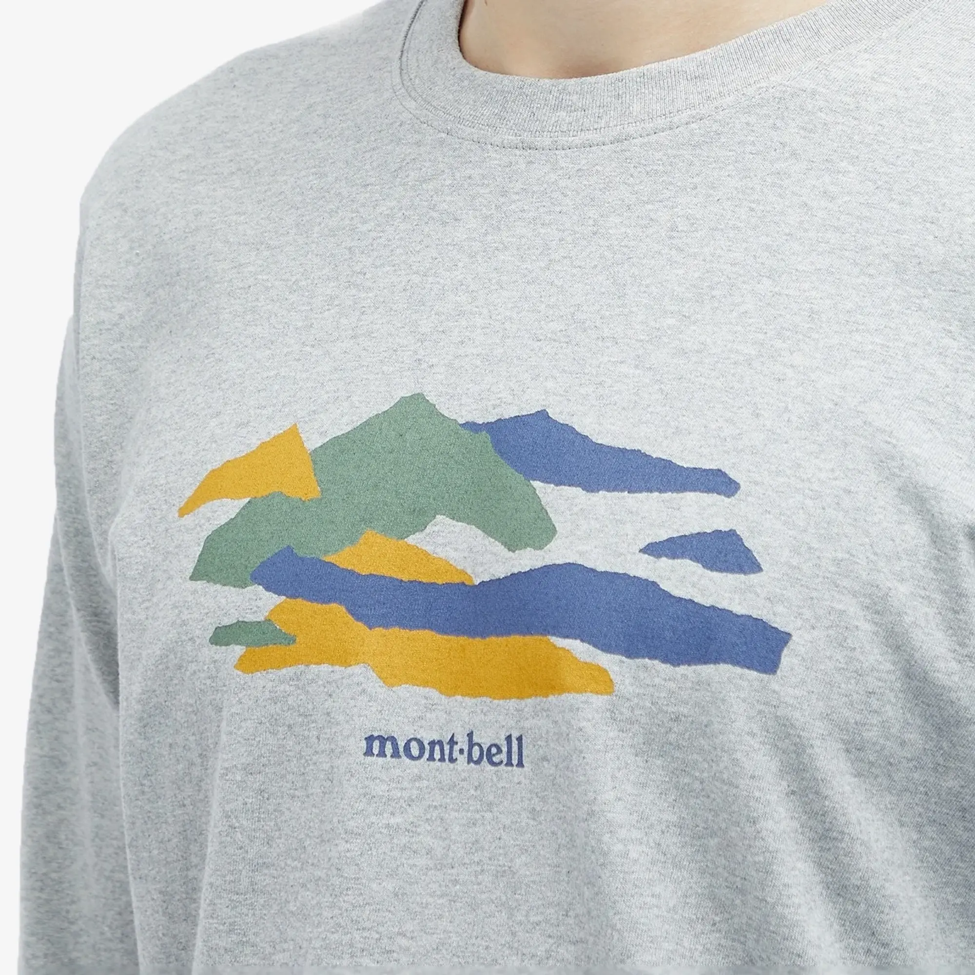 Montbell Men's Mountain Long Sleeve T-Shirt Light Grey