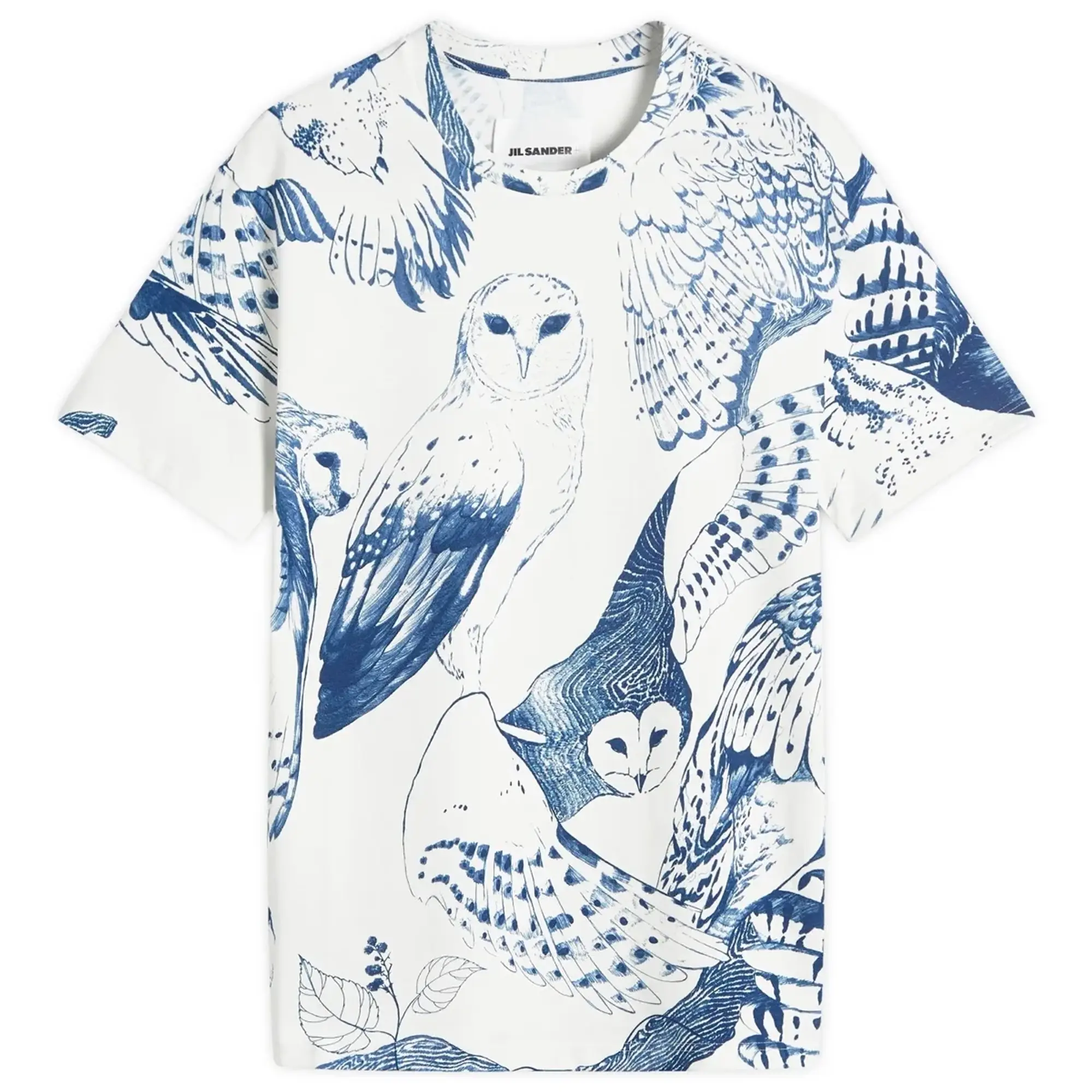 Jil Sander Plus Owl Logo T-Shirt Wedgwood