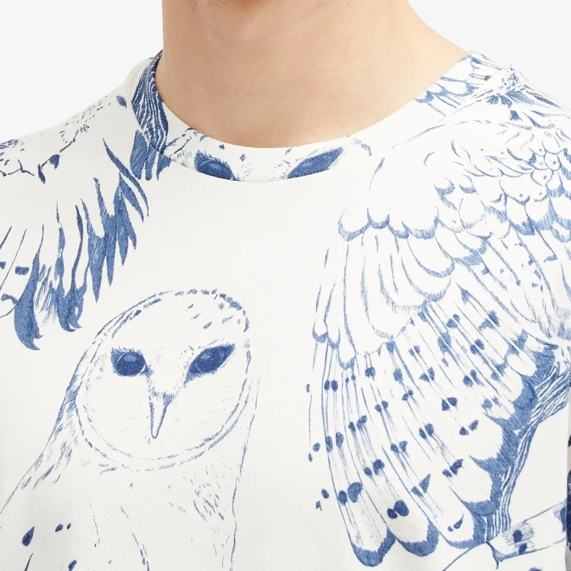 Jil Sander Plus Owl Logo T-Shirt Wedgwood