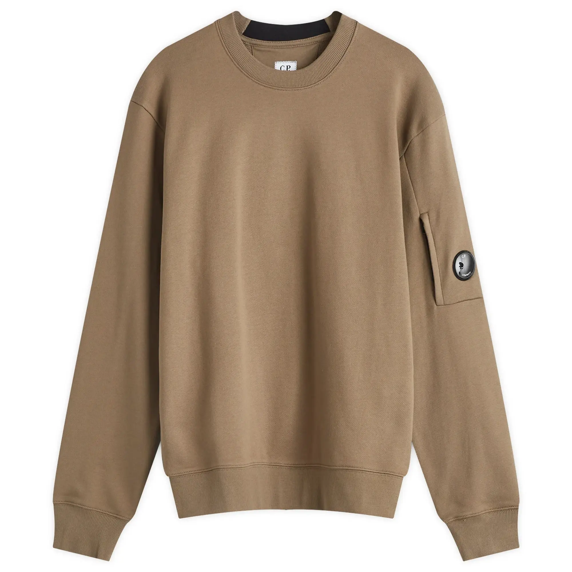 C.P. Company Men's Diagonal Raised Lens Crew Sweat Walnut