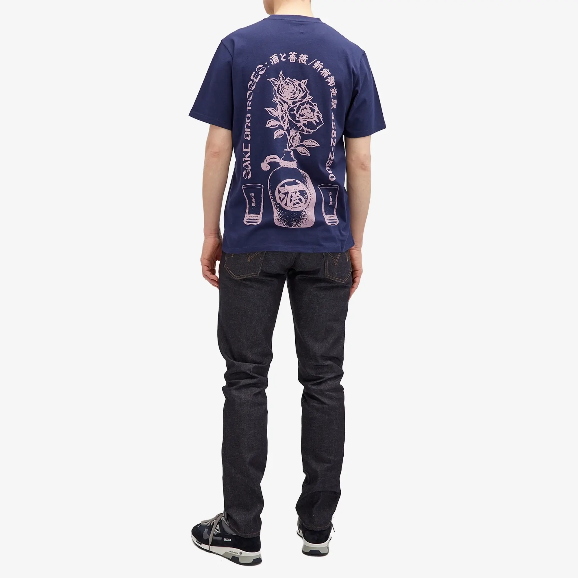 Edwin Sake And Roses T-Shirt - Maritime Blue