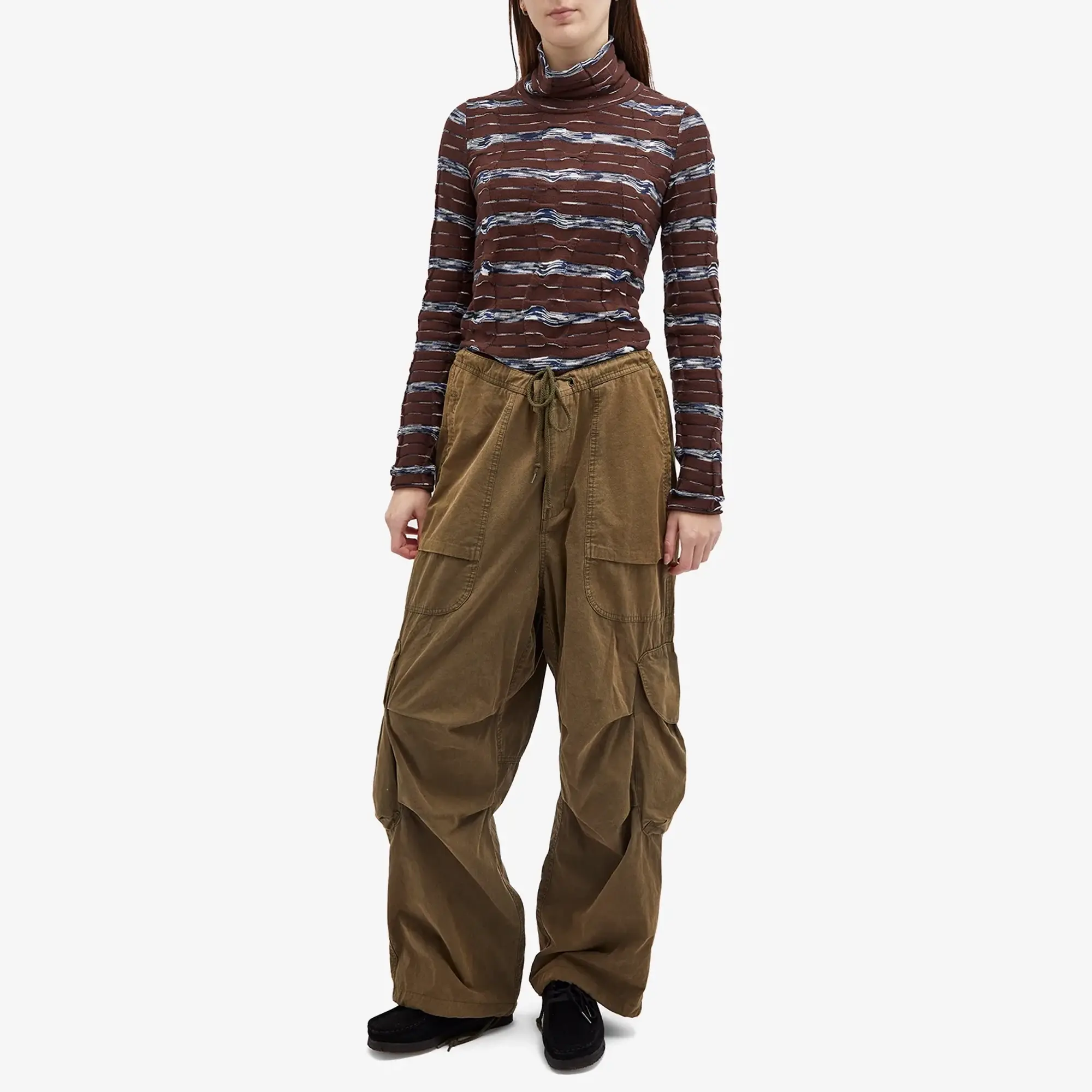 Brain Dead Women's Space Dye Turtlenck Top Navy Multi
