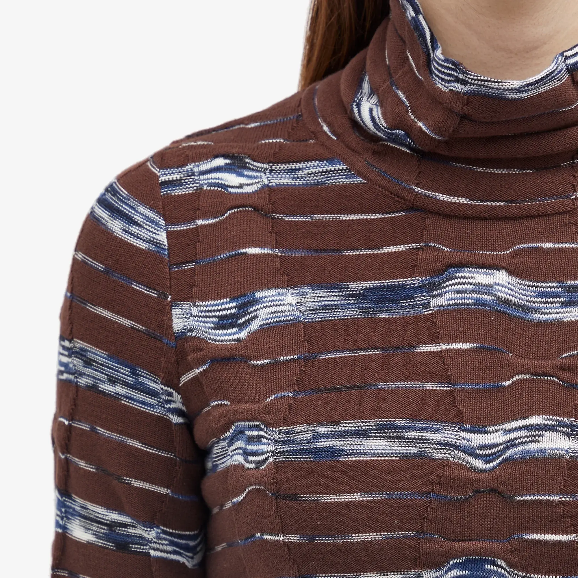 Brain Dead Women's Space Dye Turtlenck Top Navy Multi
