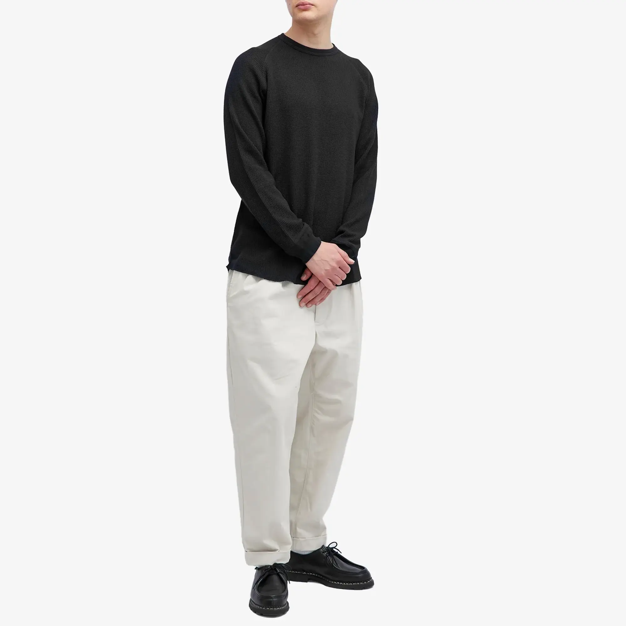 Beams Plus Men's Long Sleeve Thermal T-Shirt Black