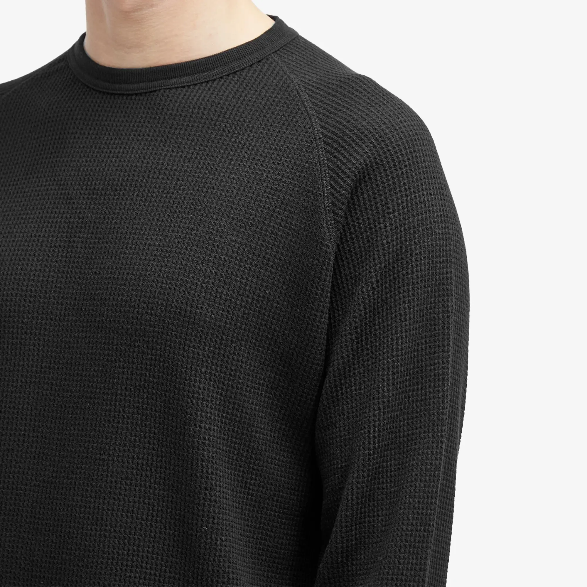 Beams Plus Men's Long Sleeve Thermal T-Shirt Black