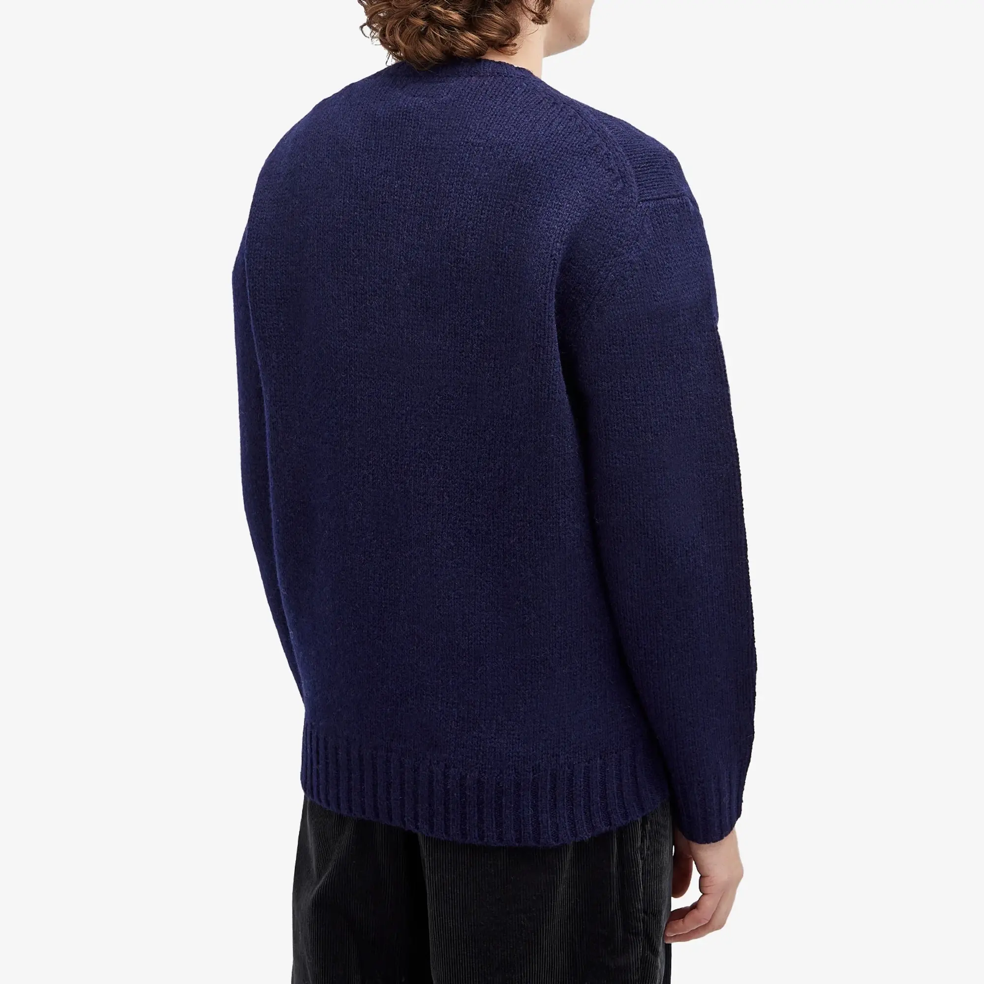 Beams Plus Men's Intarsia Stag Jumper Navy