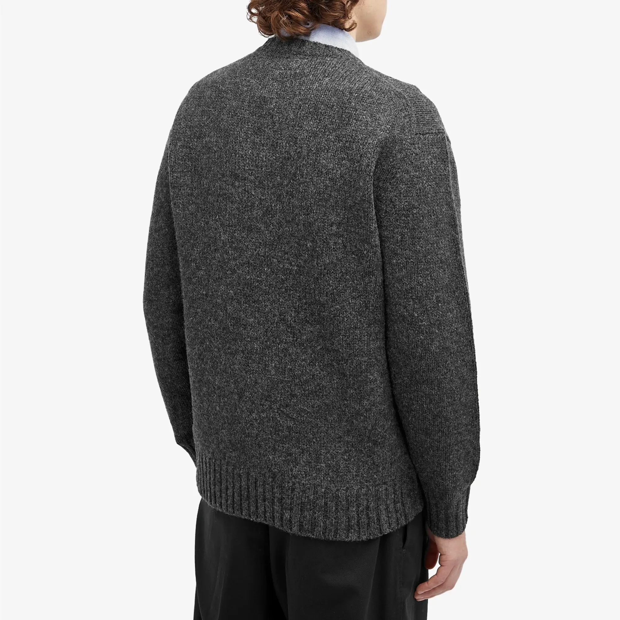 Beams Plus Men's Intarsia Wolf Jumper Charcoal