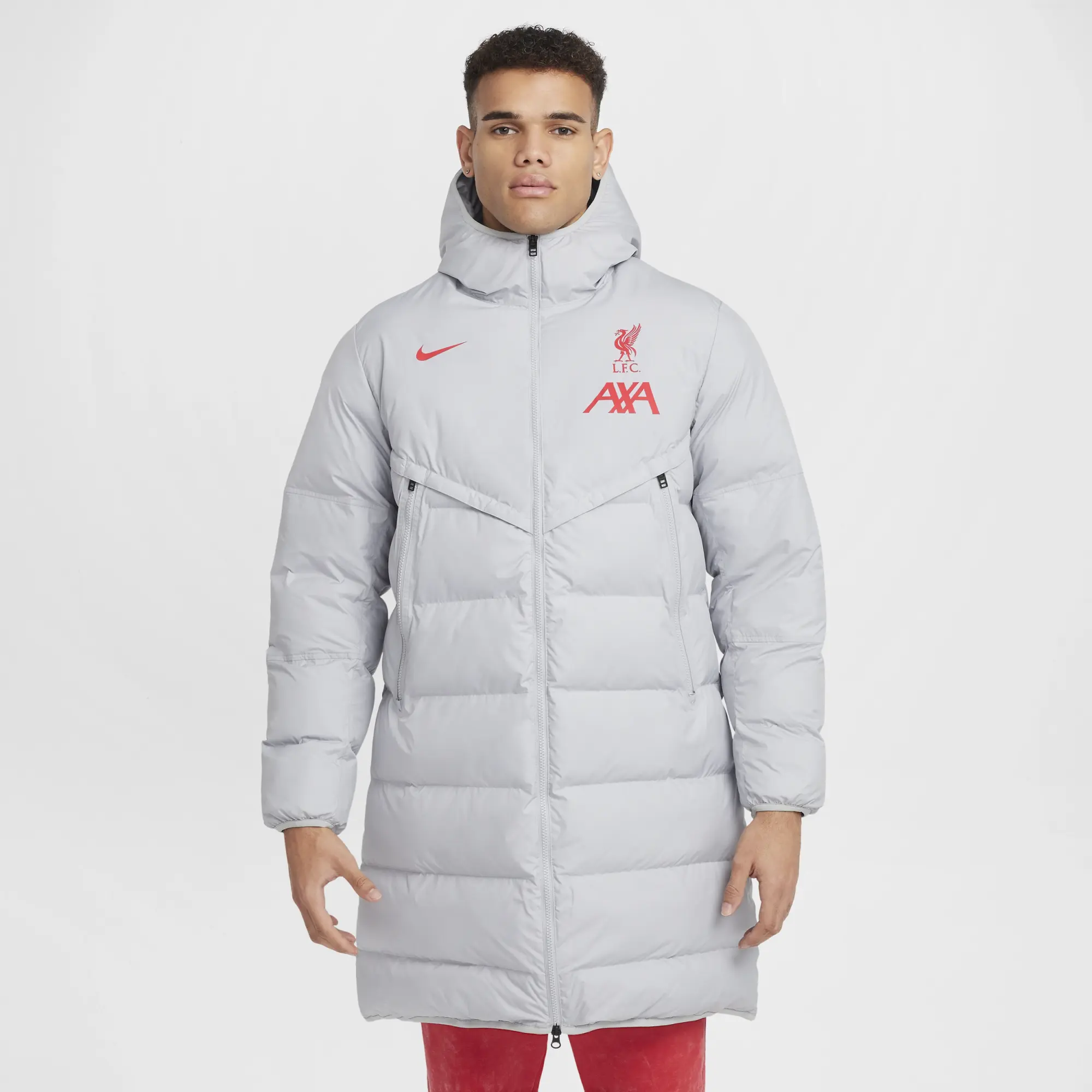 Liverpool F.C. Strike Windrunner PrimaLoft® Men's Nike Storm-FIT Football Hooded Parka - Grey - Thin