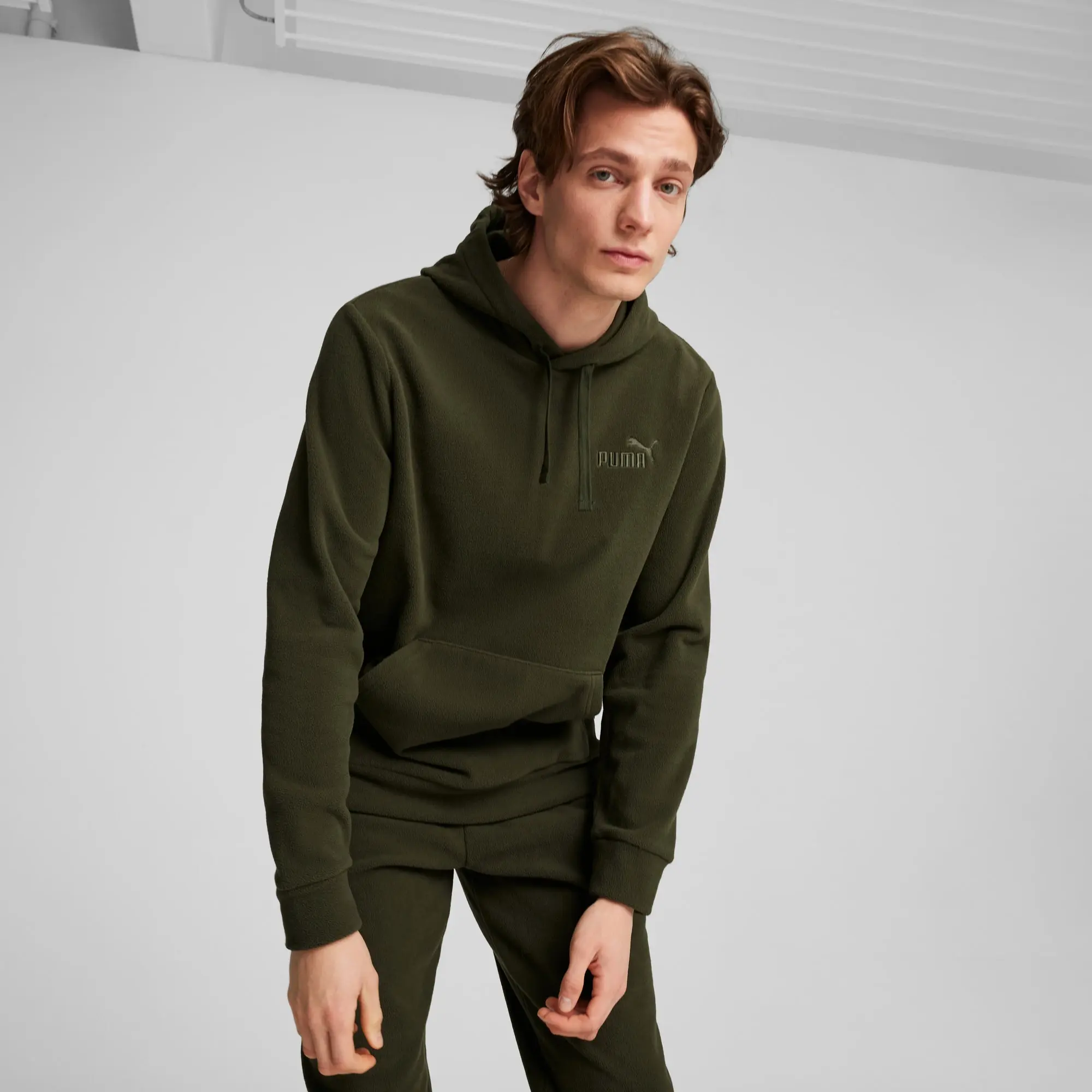 PUMA Ess Elevated Hoodie Men, Dark Olive