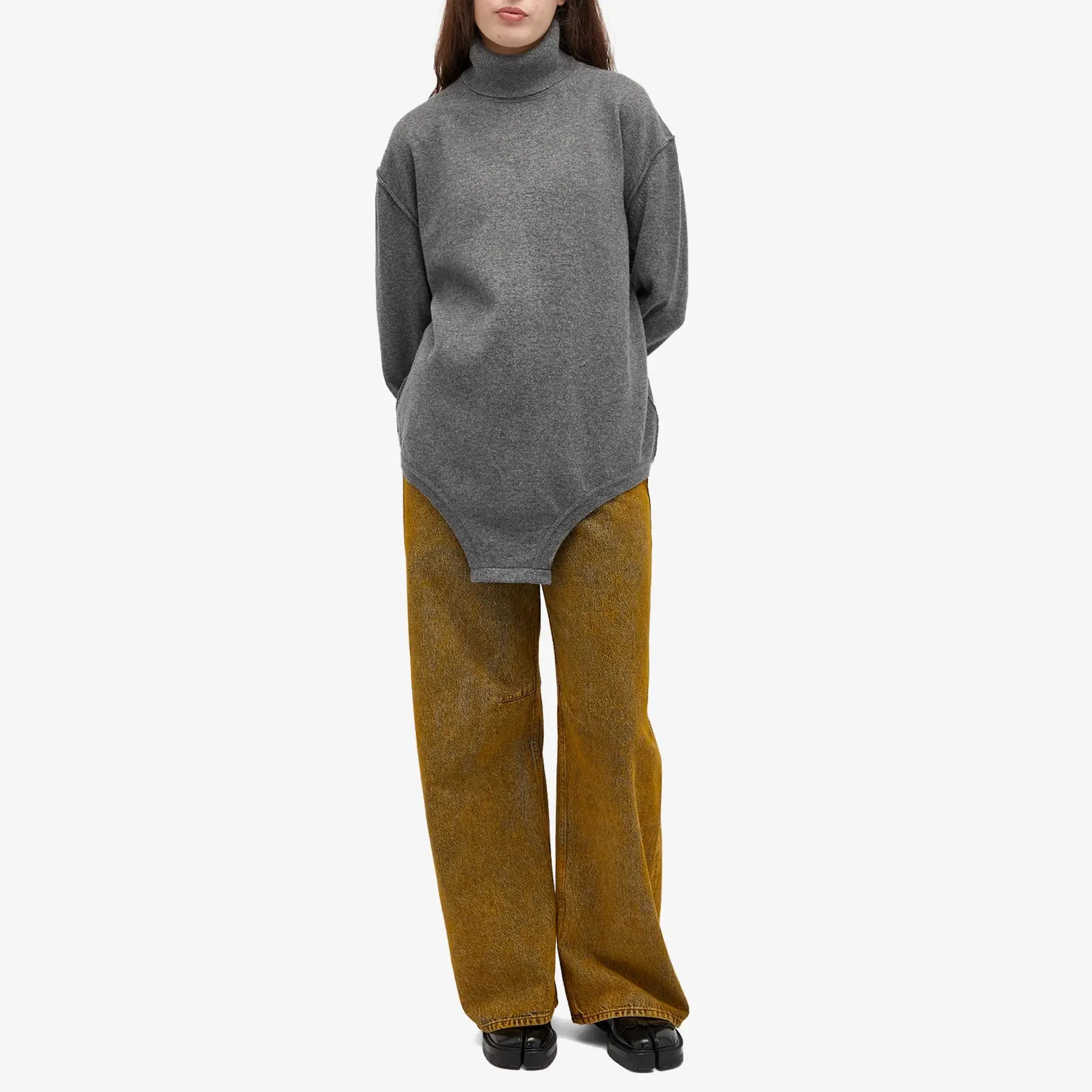 Maison Margiela Women's Turtle Neck Sweatshirt Grey