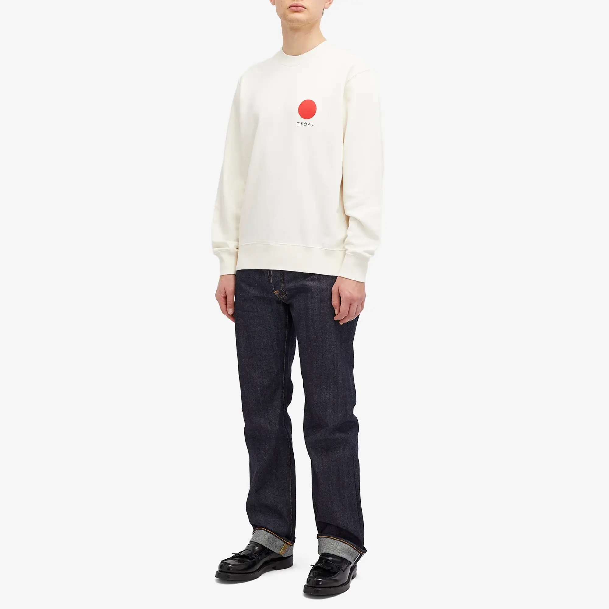 Edwin Men's Japanese Sun Crew Sweatshirt Whisper White