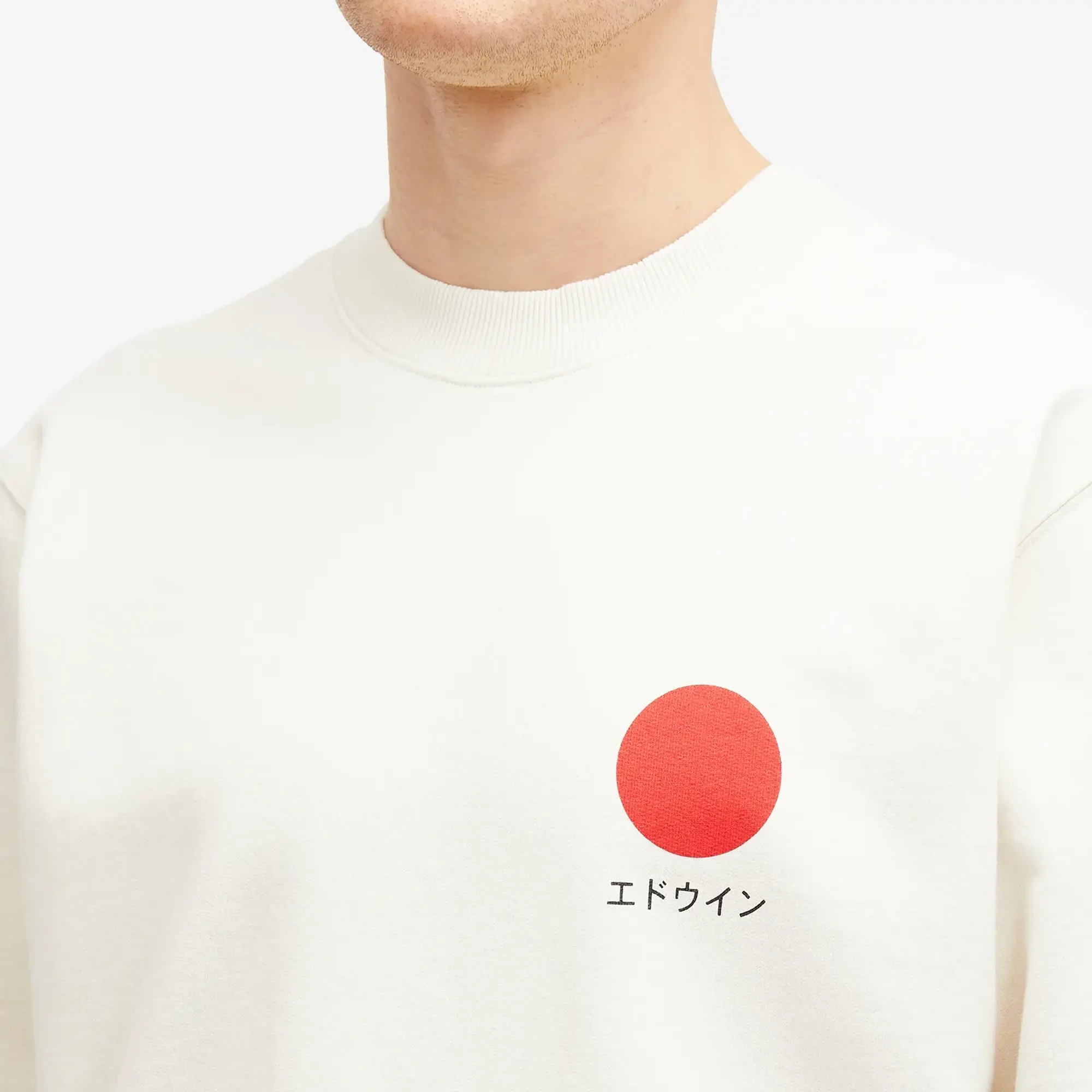 Edwin Men's Japanese Sun Crew Sweatshirt Whisper White