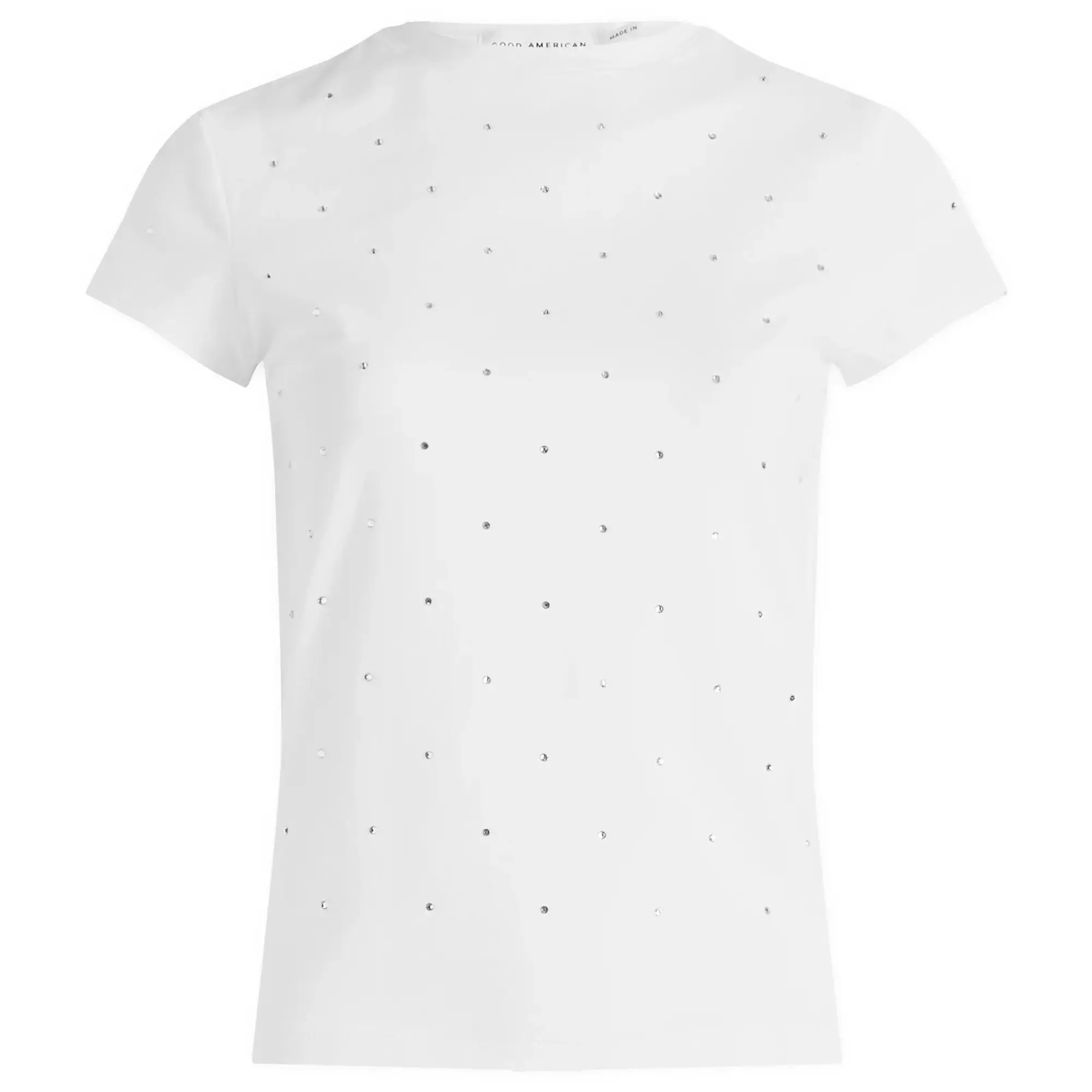Good American Women's Crystal Baby Tee White