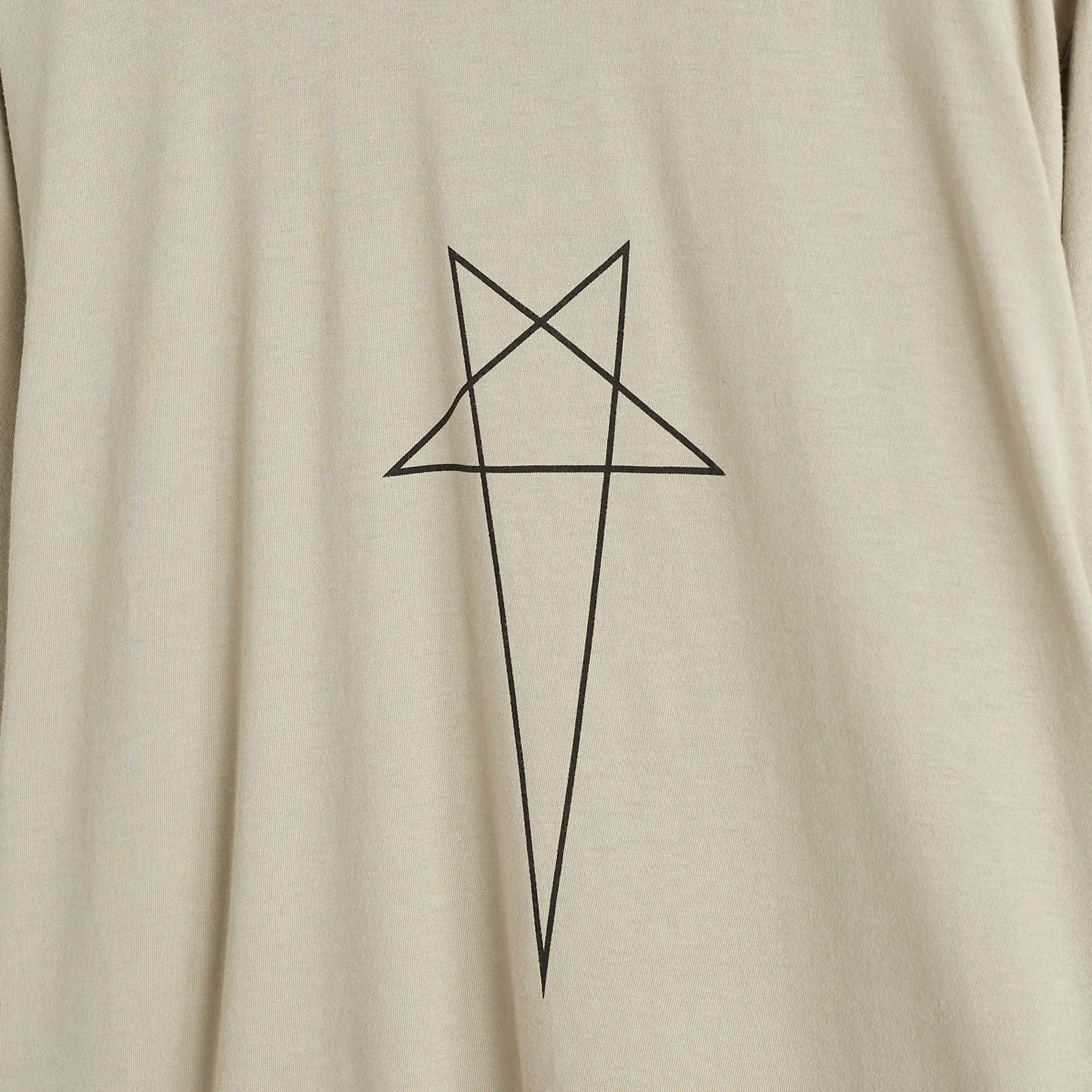 Rick Owens DRKSHDW Men's Pentagram Jumbo Long Sleeve T-Shirt Milk