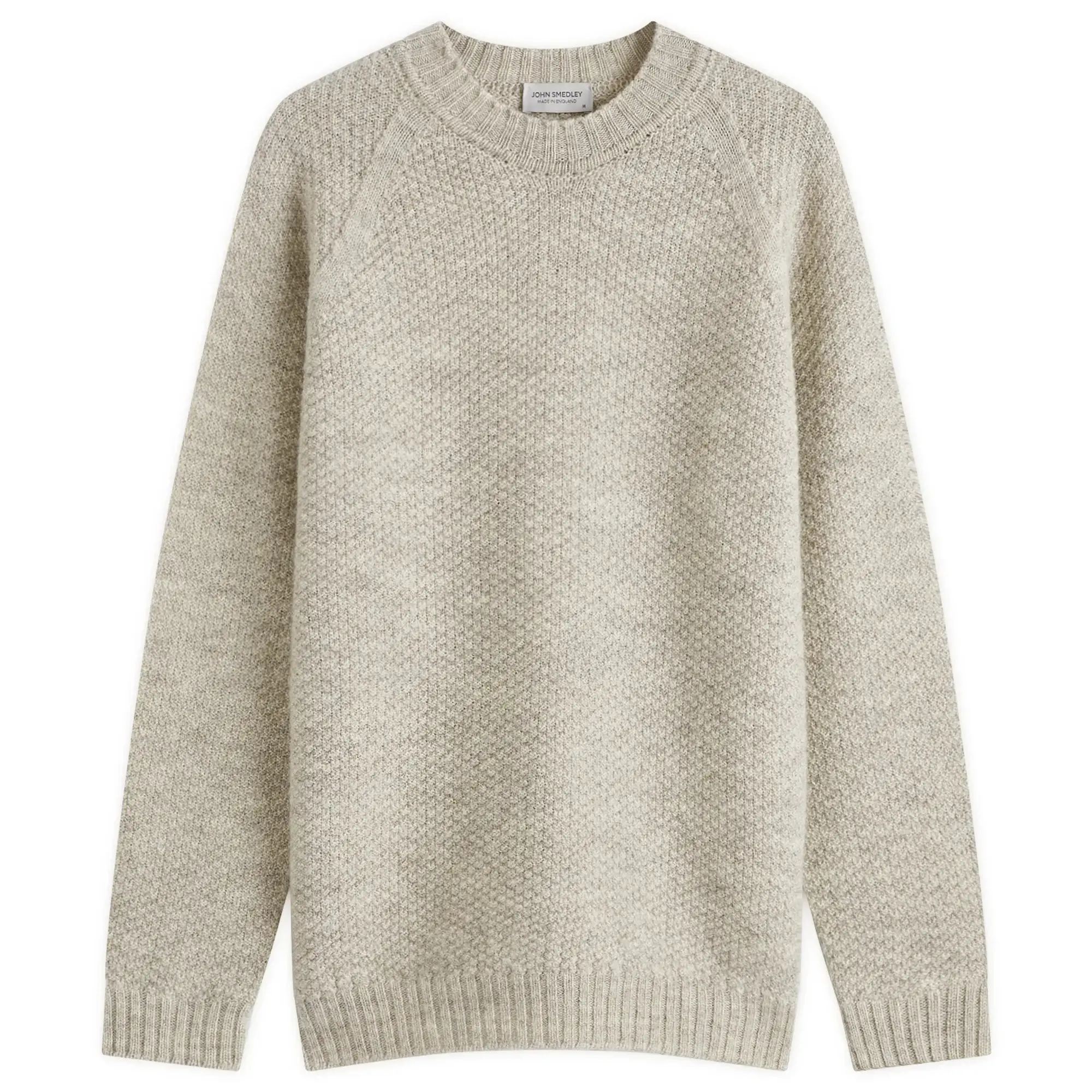 John Smedley Men's Couper British Wool Crew Neck Jumper Natural