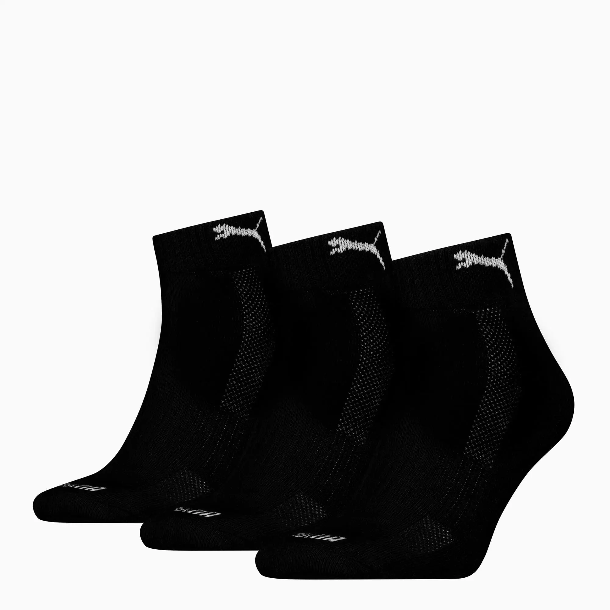 PUMA Quarter Socks (3 Pack) Unisex, Black