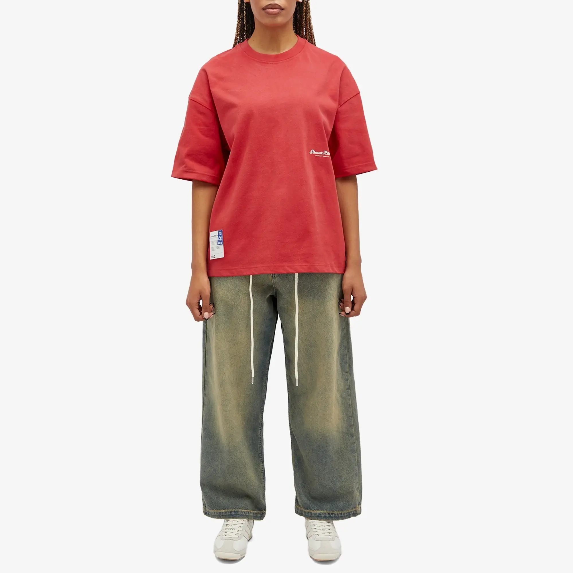 END. x About:Blank 'Laundromat' T-Shirt Sun Bleached Red