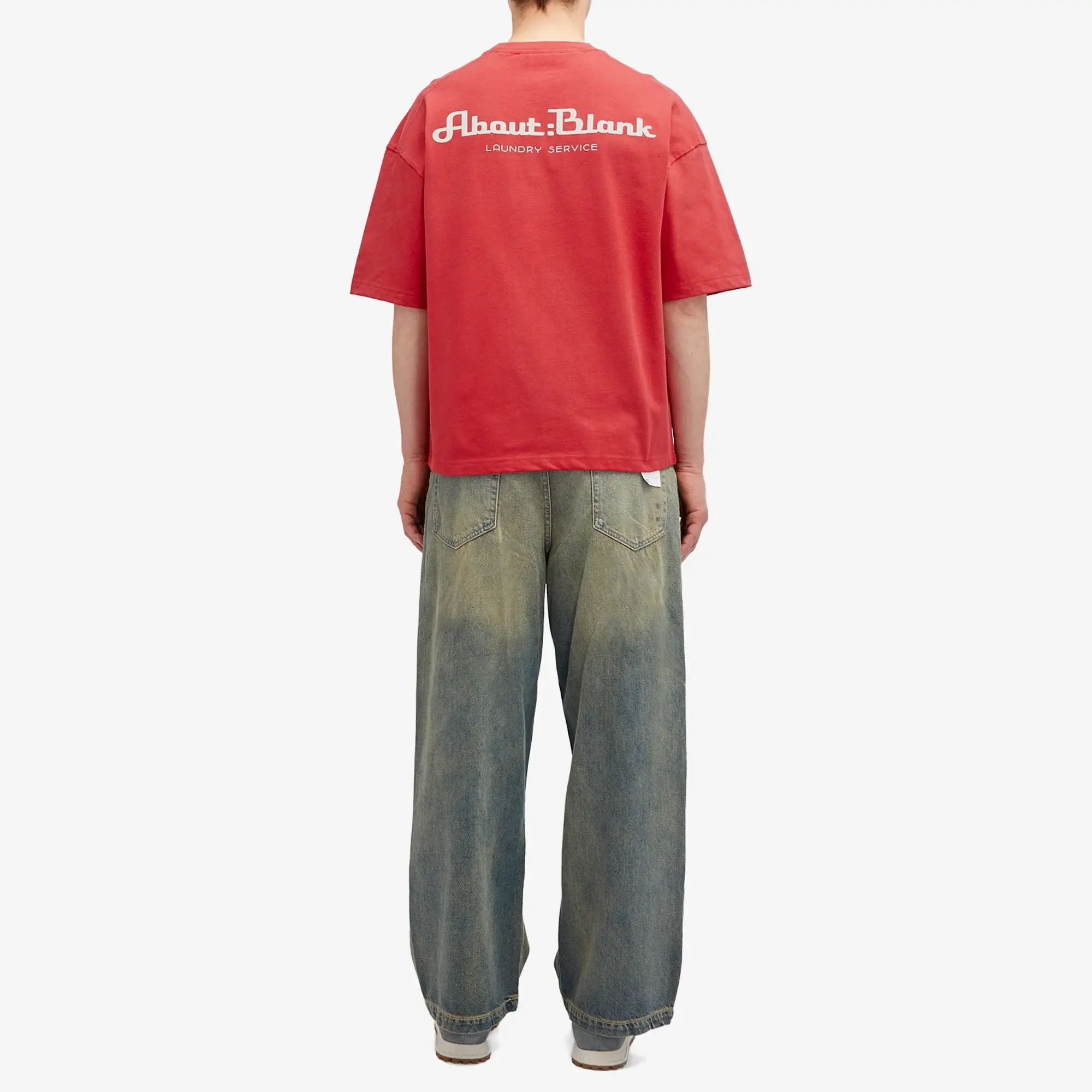 END. x About:Blank 'Laundromat' T-Shirt Sun Bleached Red