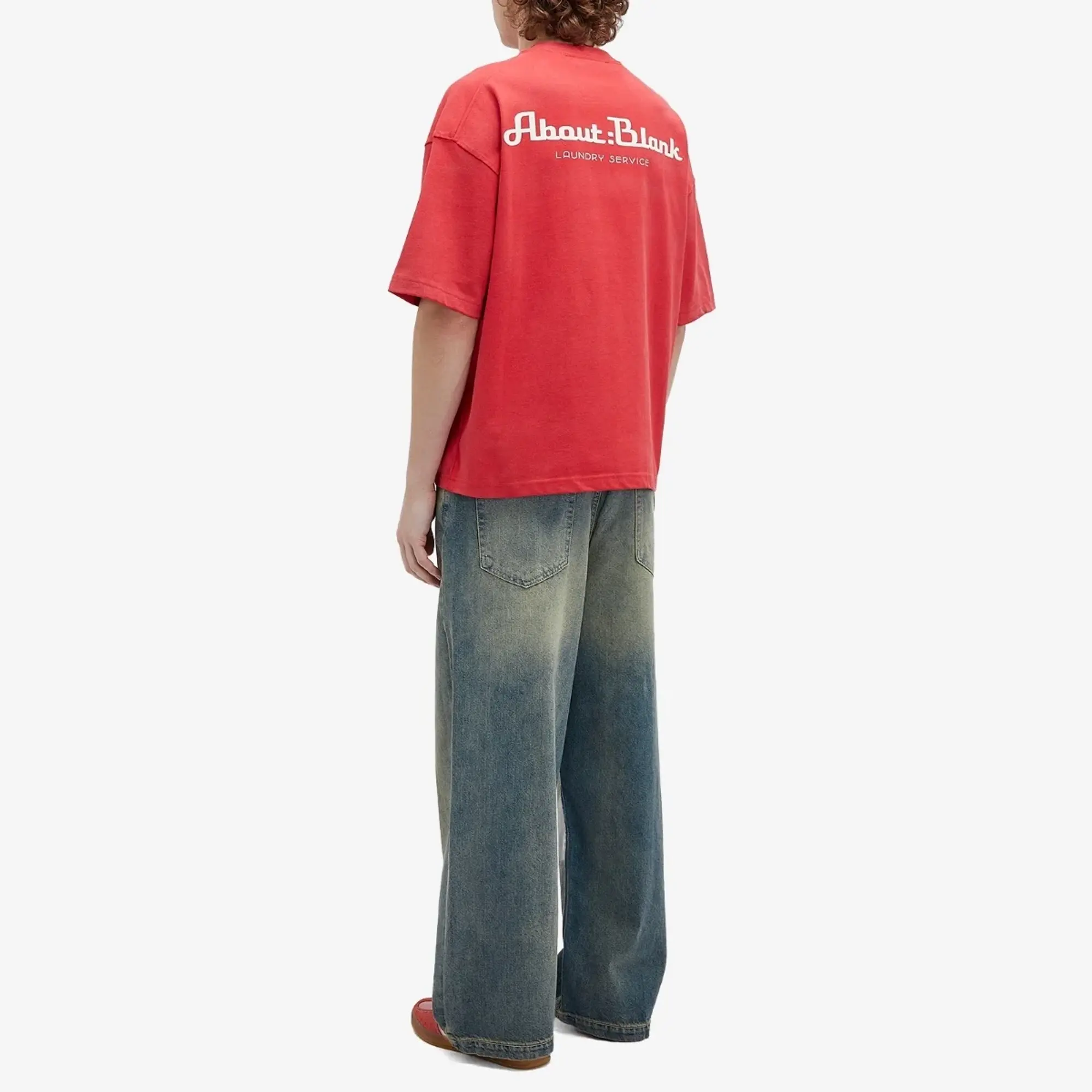 END. x About:Blank 'Laundromat' T-Shirt Sun Bleached Red