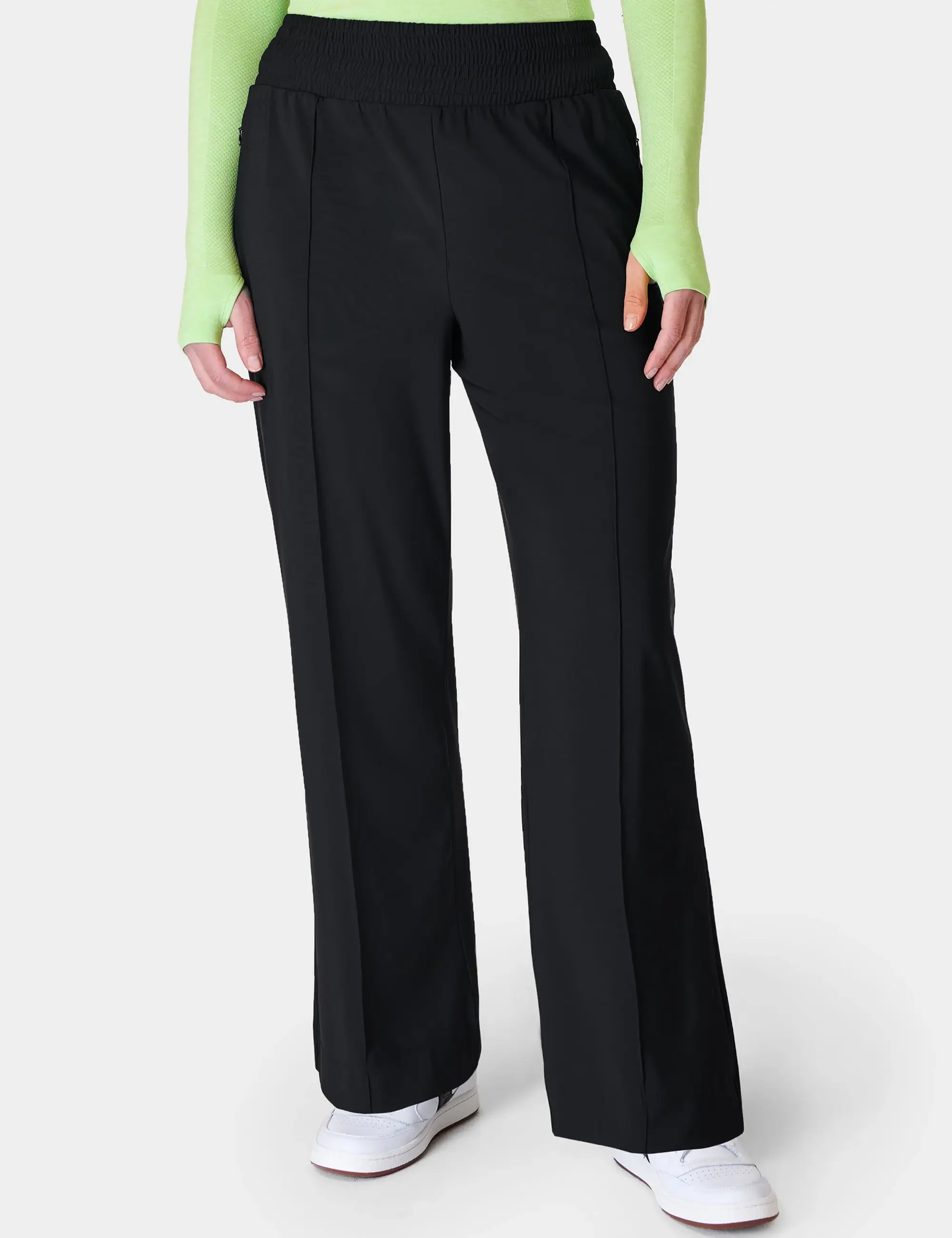 Nike Sweaty Betty Women's Explorer Wide Leg Track Trousers - Black - XL