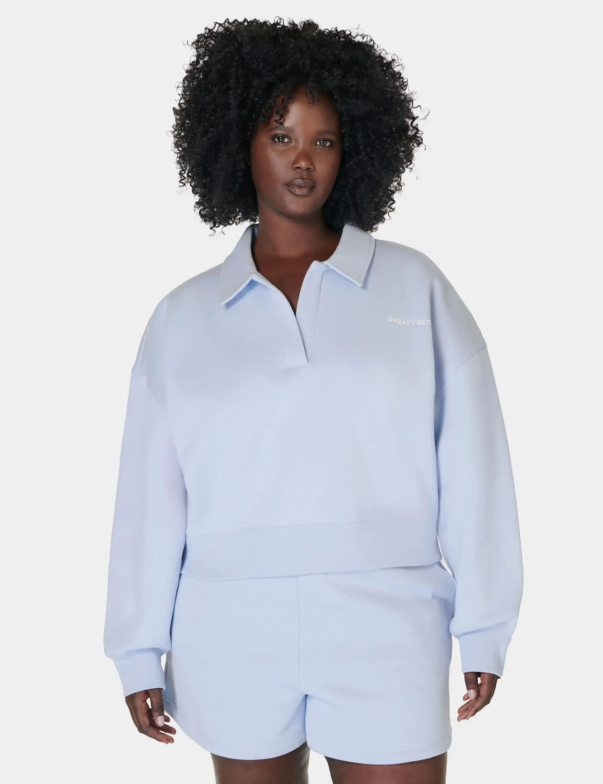 Nike Sweaty Betty Women's Powerhouse Collared Sweatshirt - Salt Blue - XL