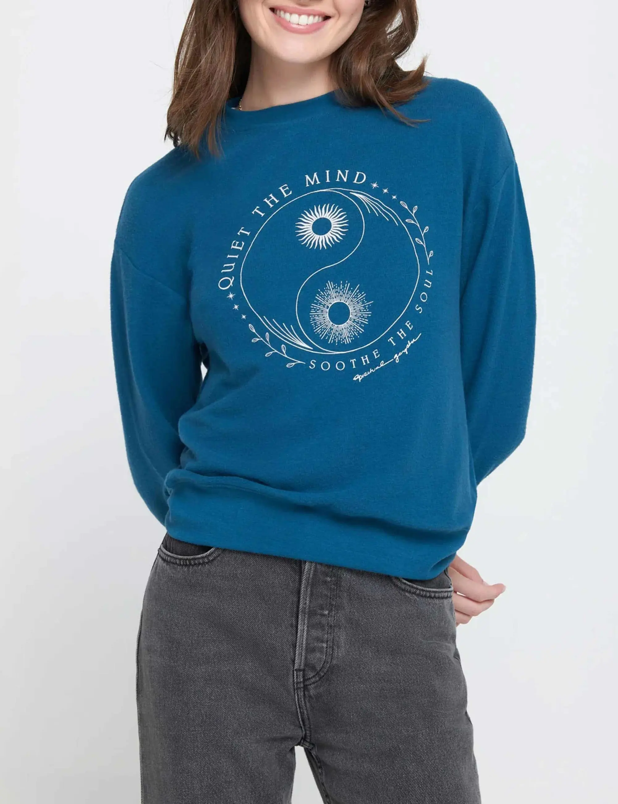Nike Spiritual Gangster Women's Quiet Mind Savasana Pullover - Topaz - XS - Blue