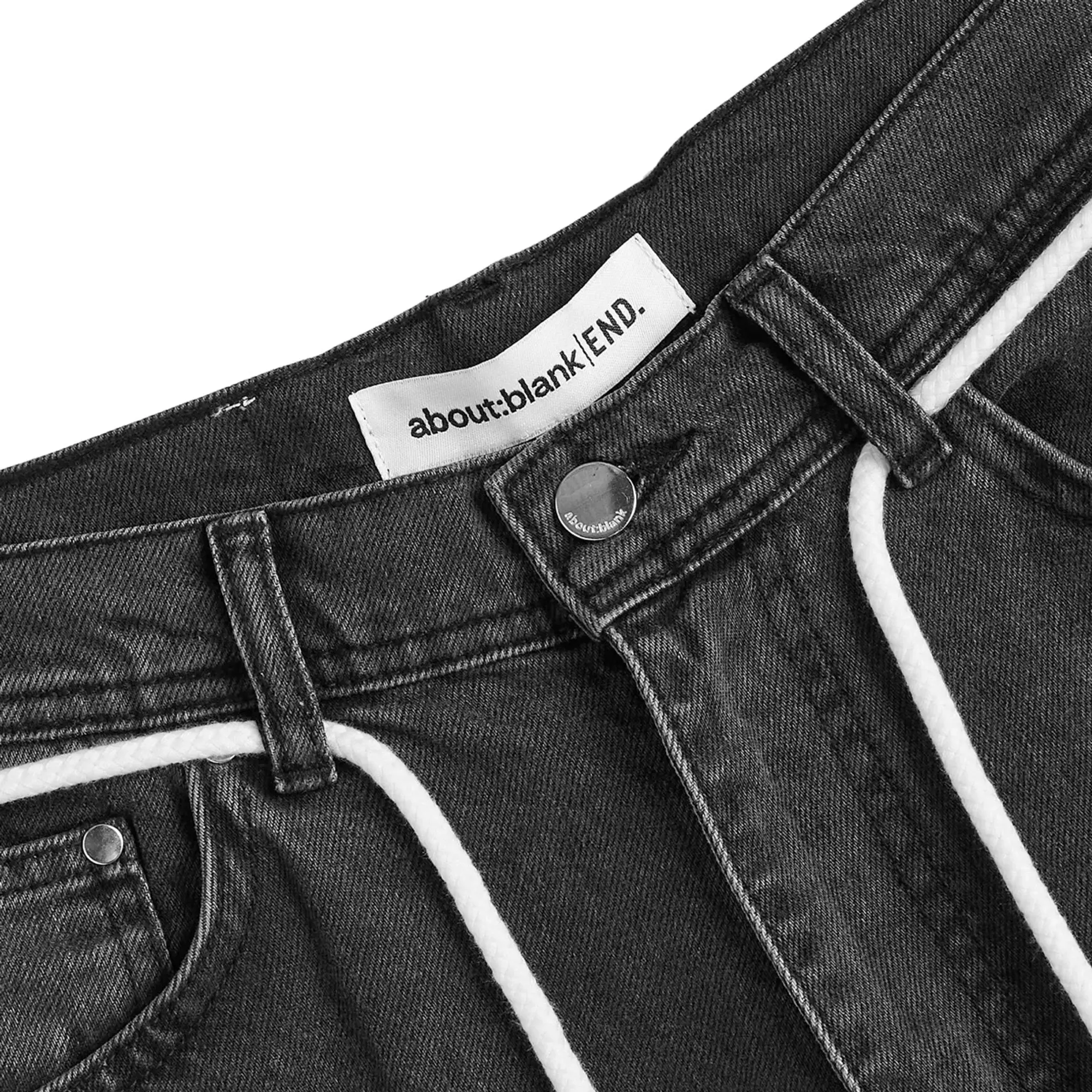 END. x About:Blank Wide Leg Denim Jean Black