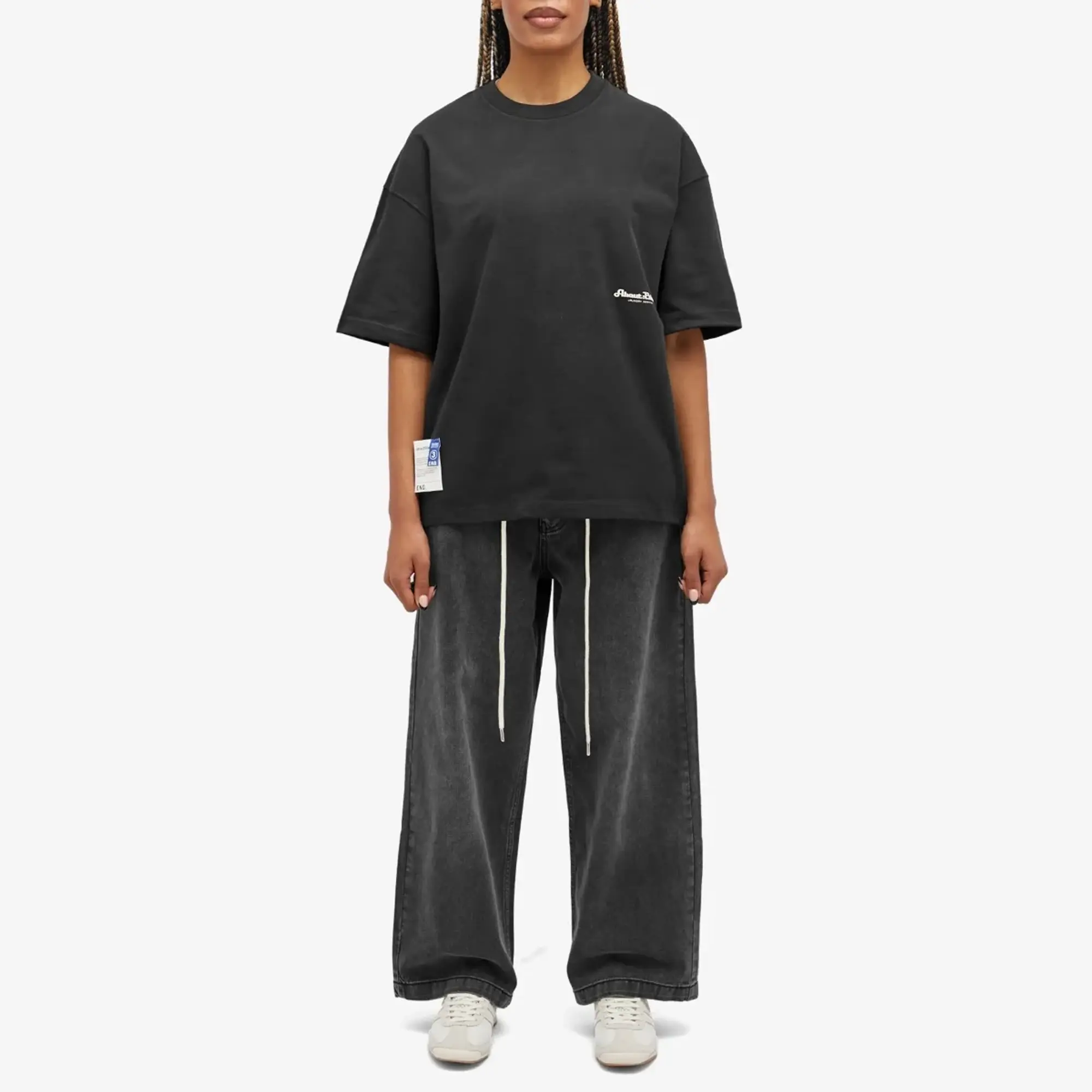 END. x About:Blank Wide Leg Denim Jean Black