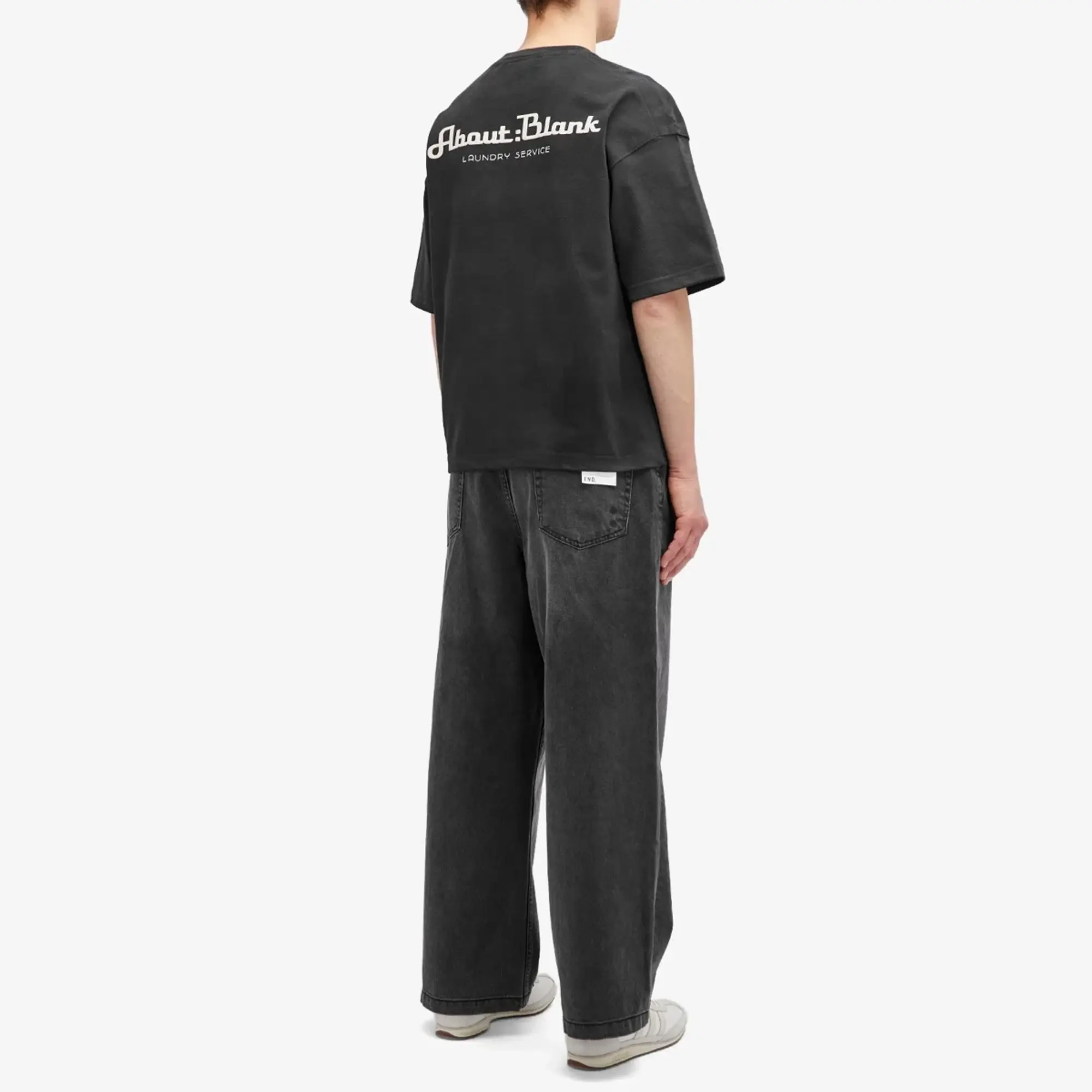 END. x About:Blank Wide Leg Denim Jean Black
