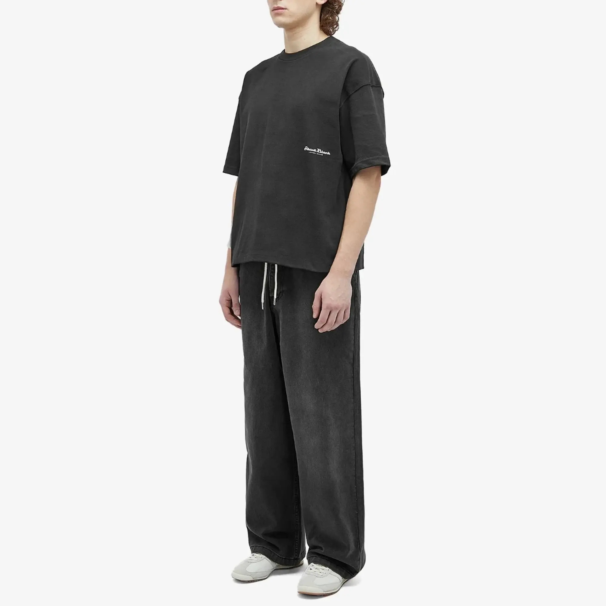 END. x About:Blank Wide Leg Denim Jean Black