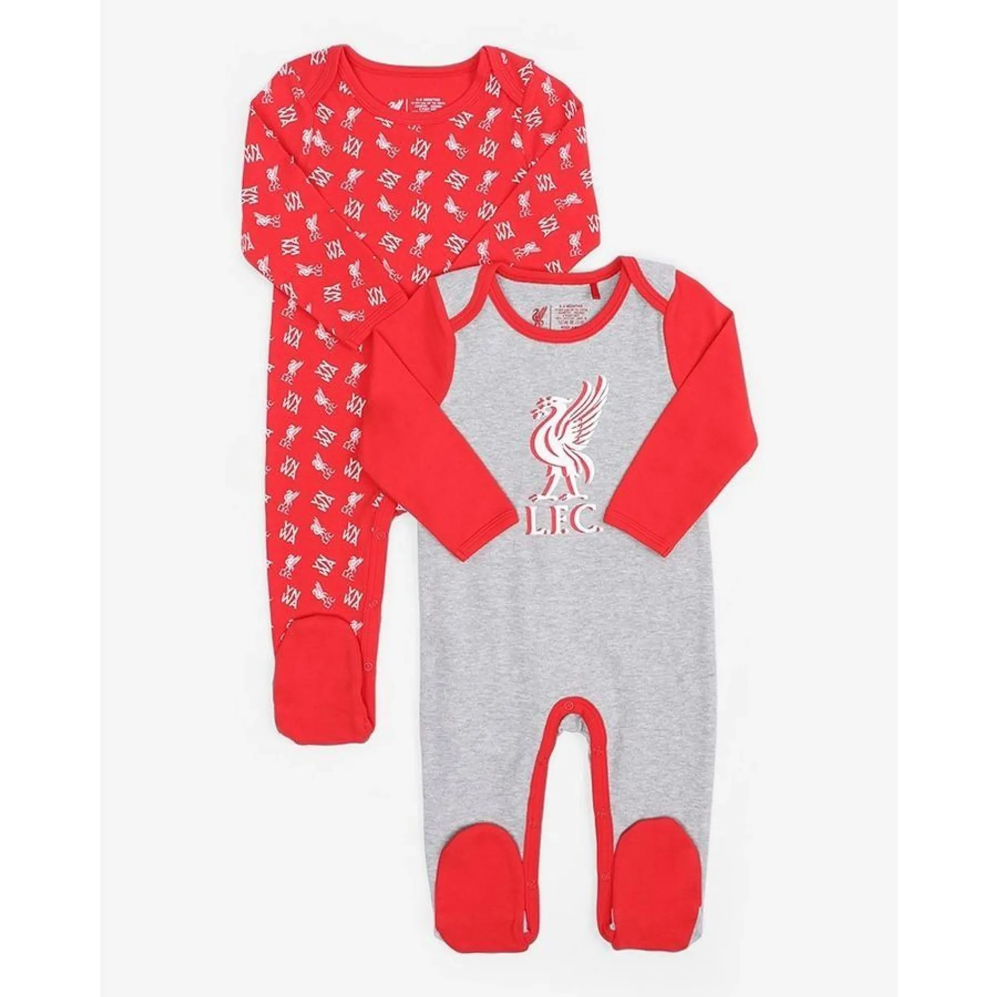 Liverpool FC Liverpool Sleepsuit Liverbird - Grey/Red - ['Red']
