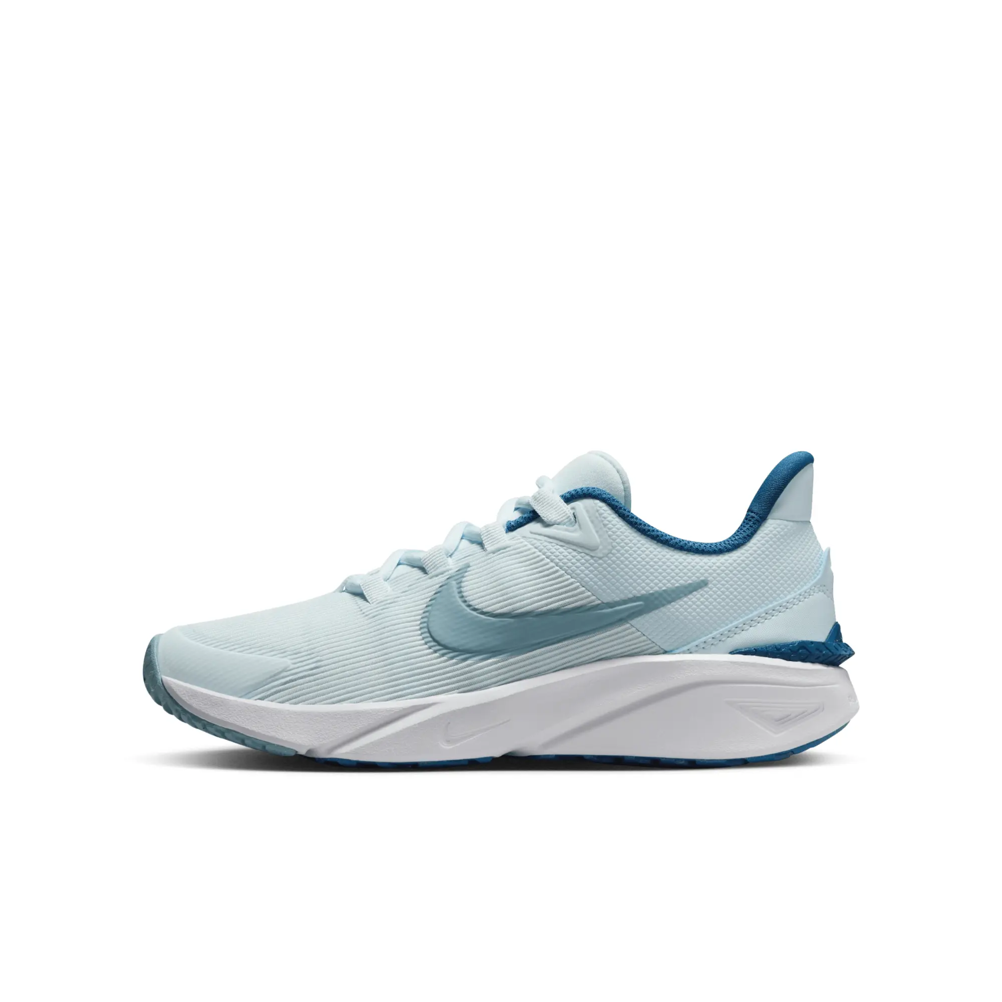 Nike white & pl blue star runner 4 Girls Youth trainers