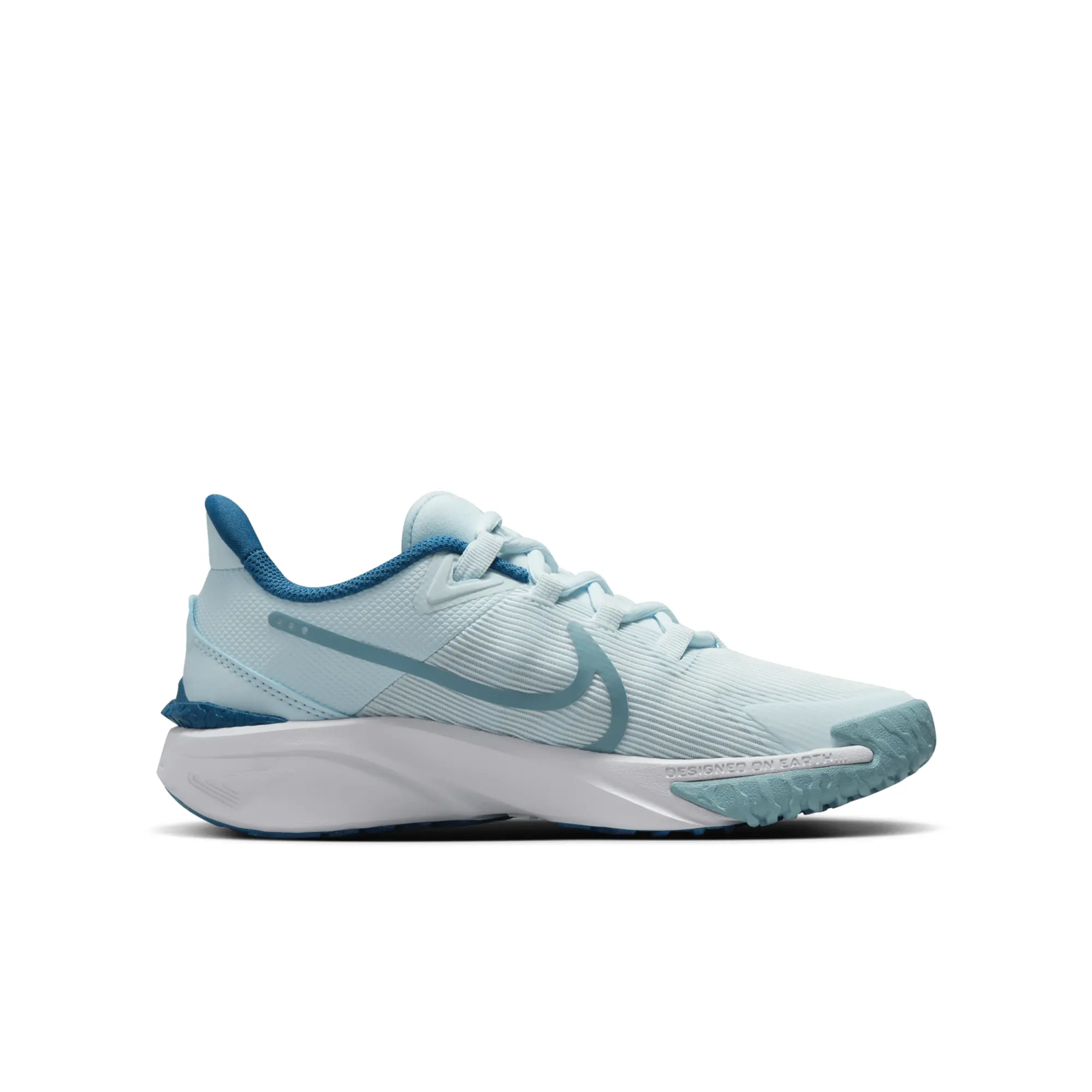 Nike white & pl blue star runner 4 Girls Youth trainers