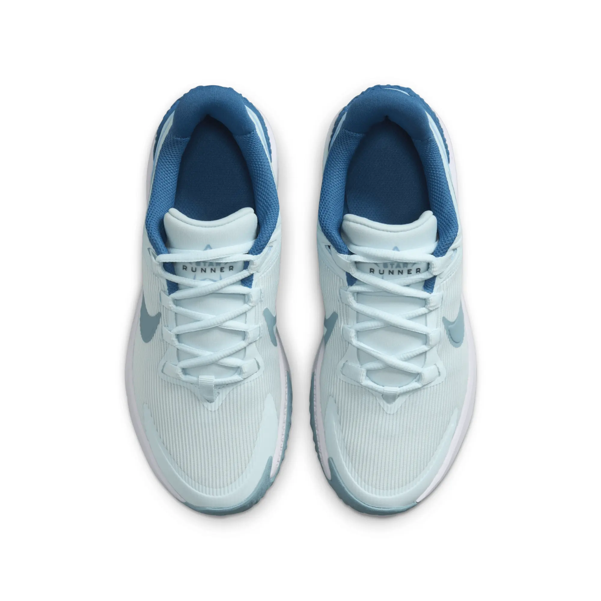Nike white & pl blue star runner 4 Girls Youth trainers