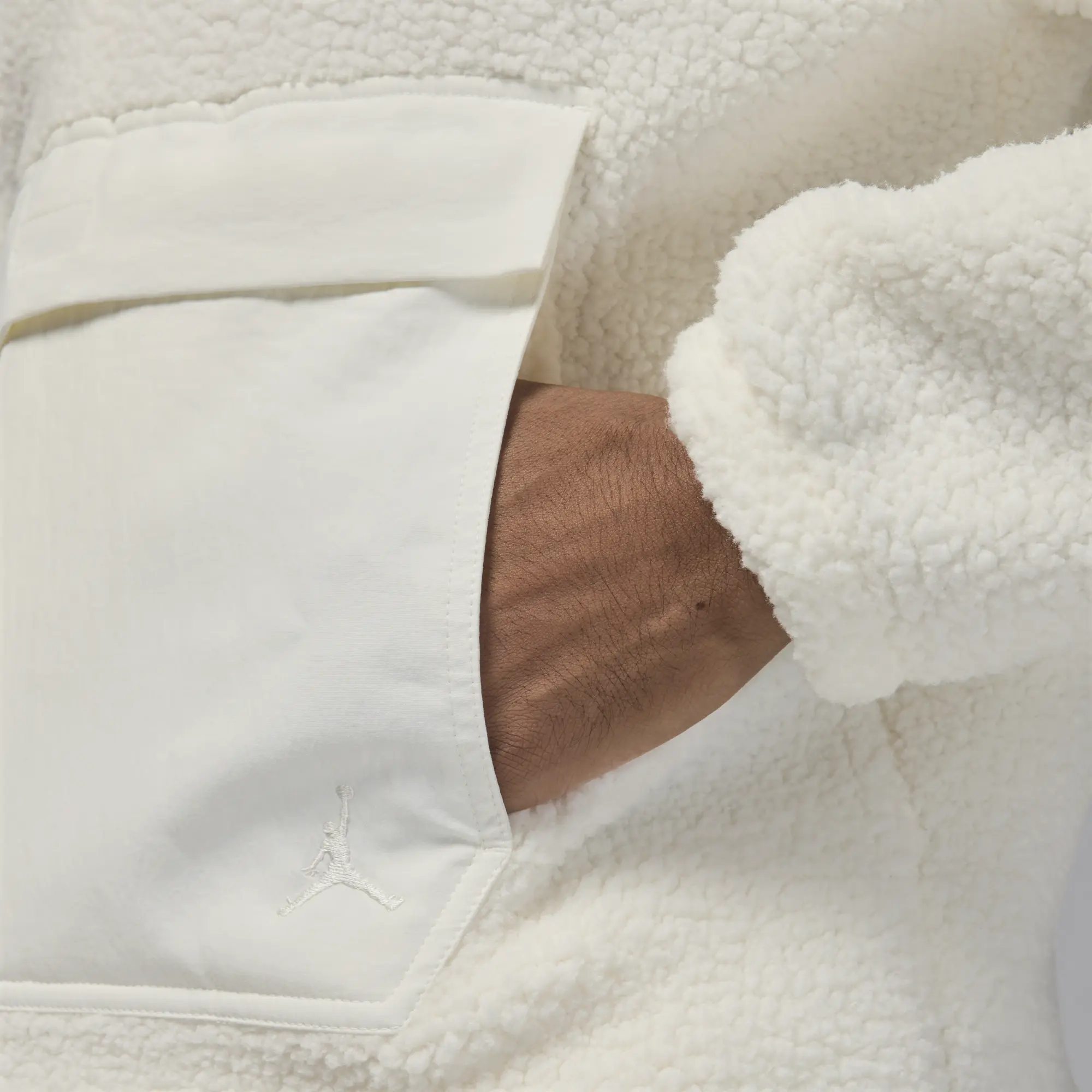 Nike Jordan Flight Men's High-Pile Fleece Pullover Hoodie - White - Polyester
