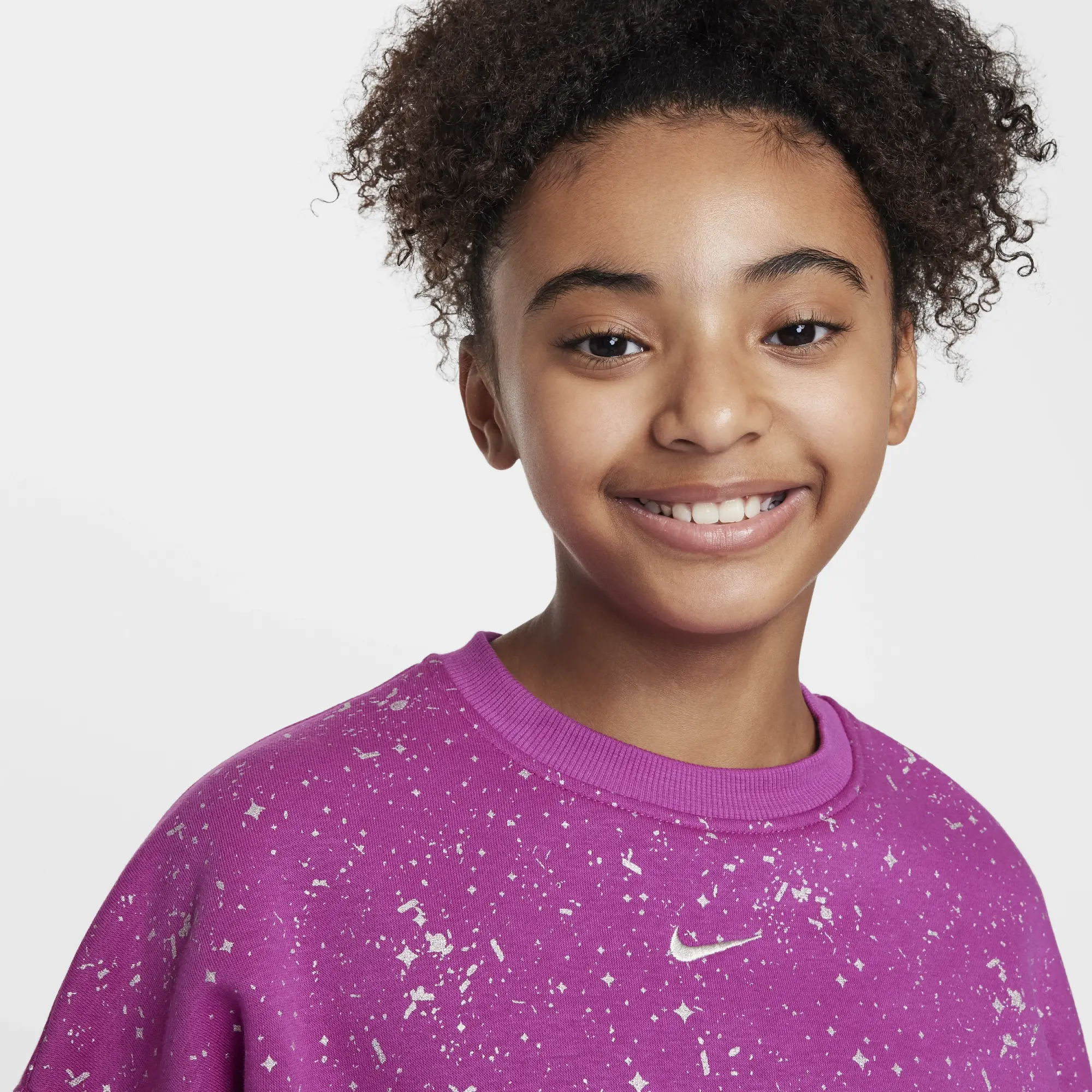 Nike Sportswear Club Fleece Older Kids' (Girls') Crew-Neck Sweatshirt - Purple - Cotton/Polyester
