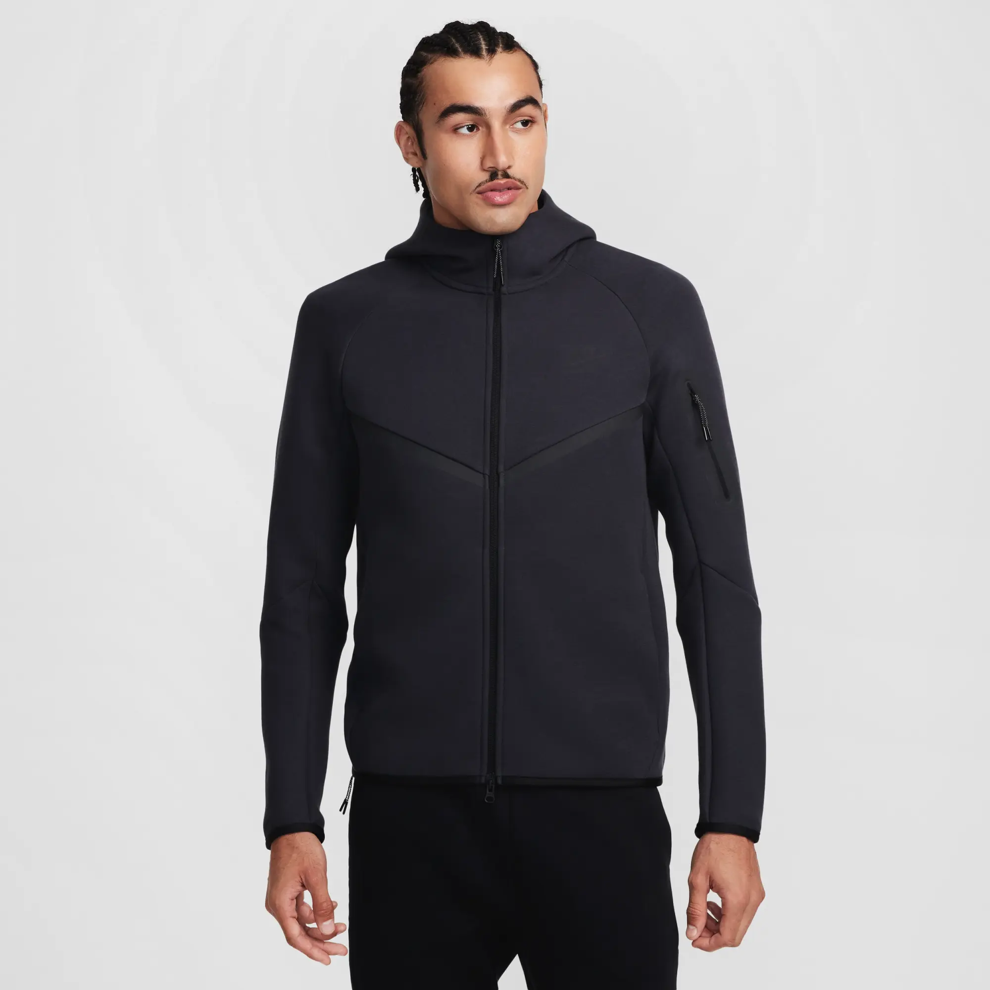 Nike Tech Windrunner Men's Fleece Full-Zip Jacket - Grey - Cotton/Polyester