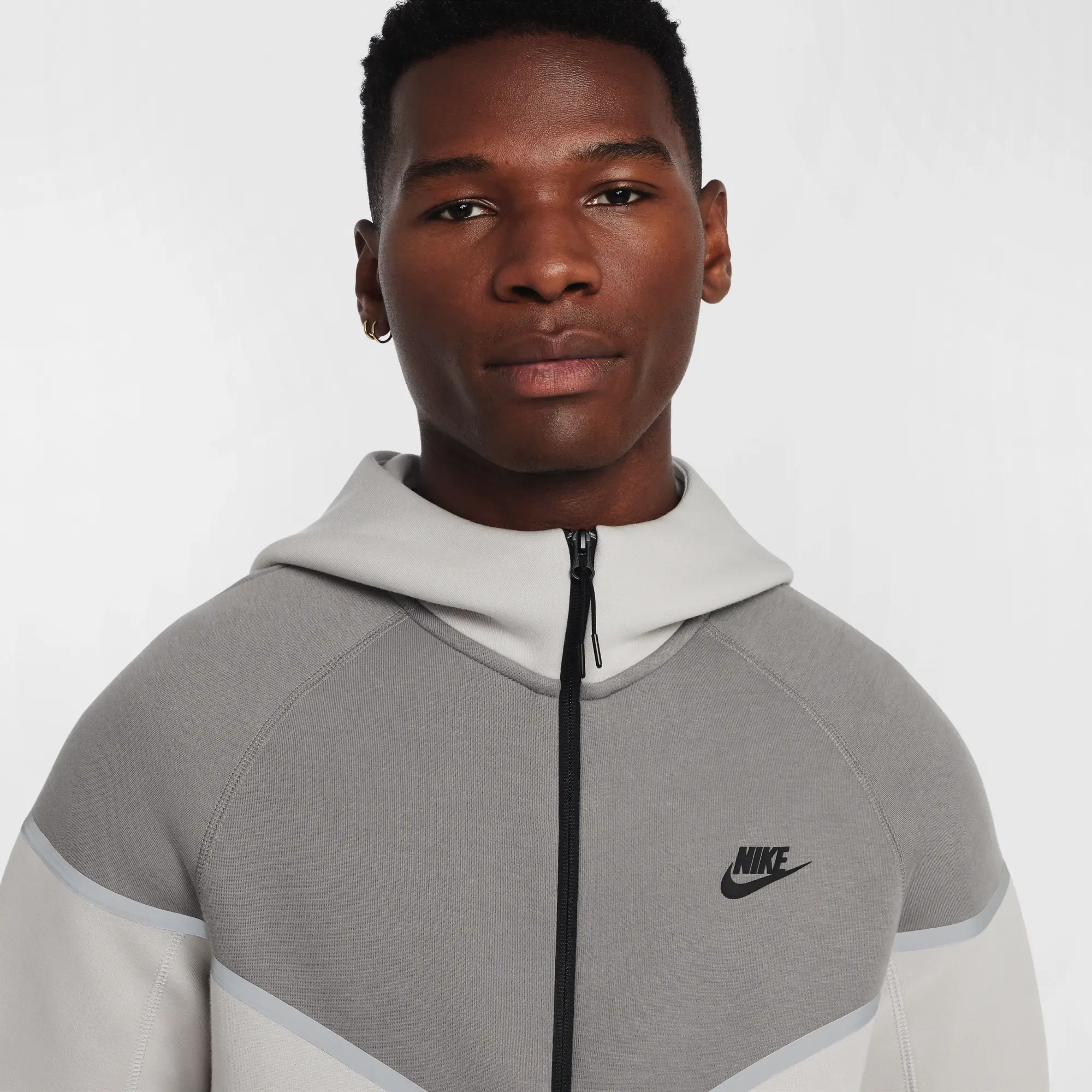 Nike Tech Windrunner Men's Fleece Full-Zip Jacket - Grey - Cotton/Polyester