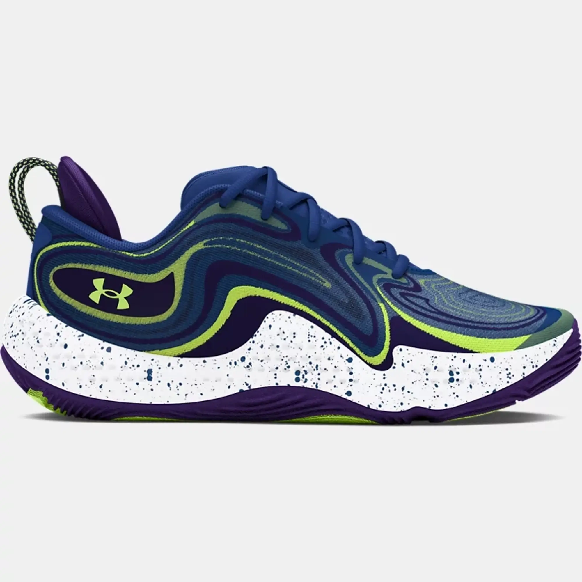 Unisex  Under Armour  Spawn 6 Start Of Season Basketball Shoes Tech Blue / Morph Green / Purple 8