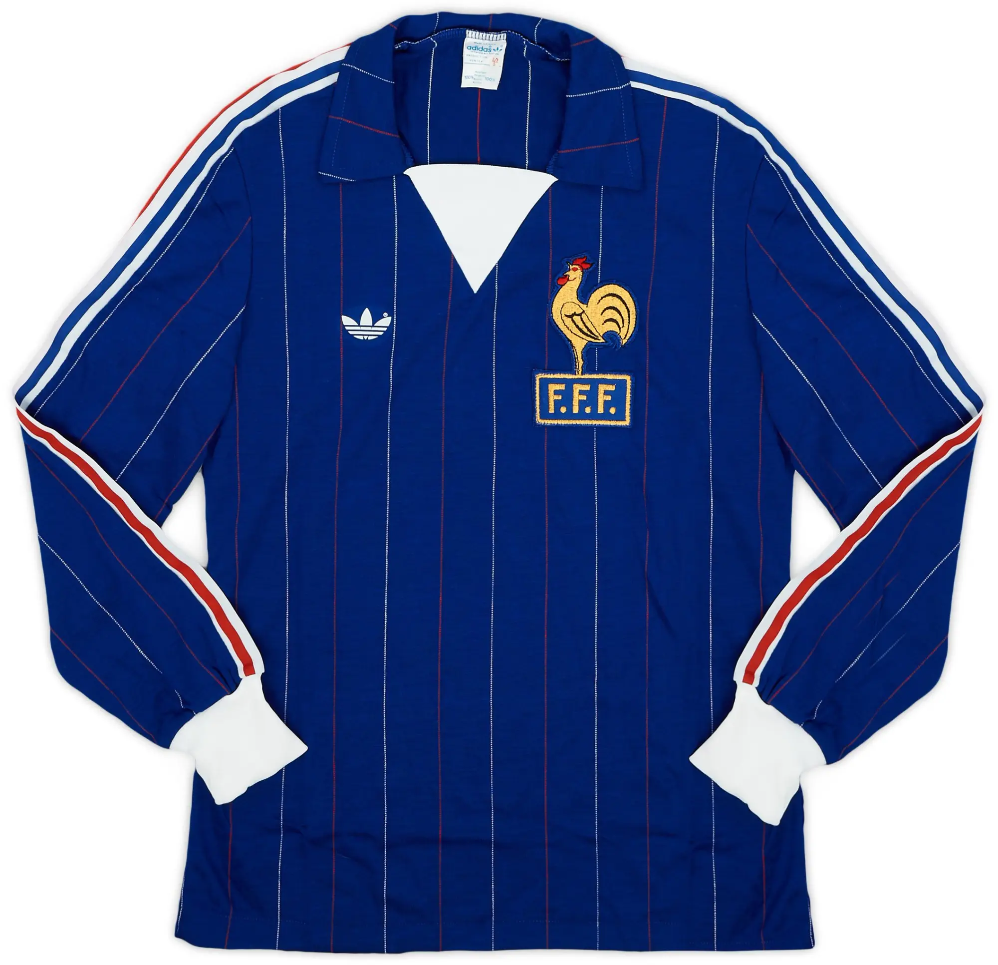 adidas 1980-82 France Home L/S Shirt - 8/10 - (S)