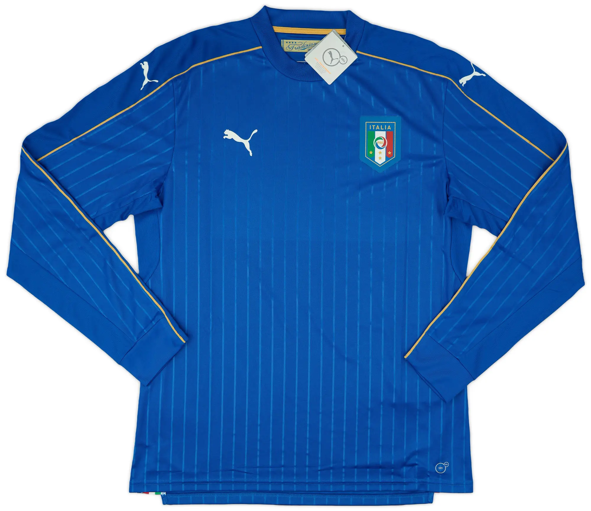 Puma 2016-17 Italy Authentic Home L/S Shirt (XL)