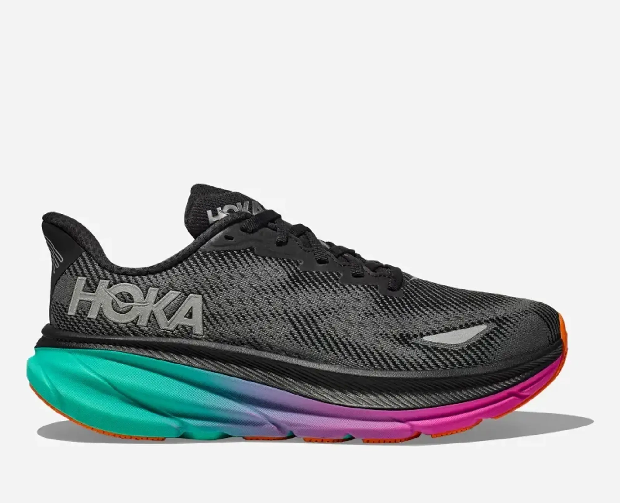 Hoka One One HOKA Women's Clifton 9 GORE-TEX Road Running Shoes in Black/Electric Aqua