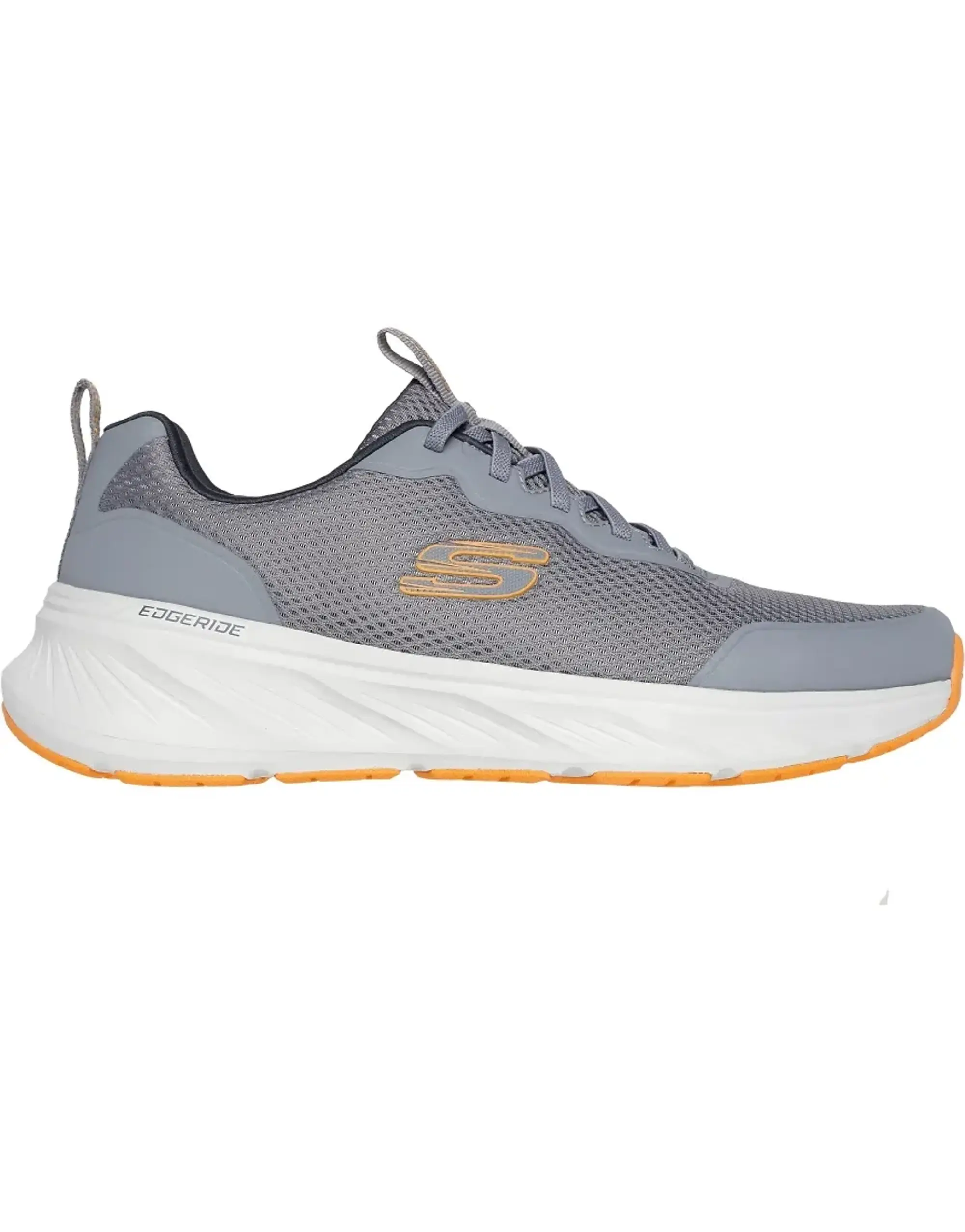 Skechers Edgeride Rekzeg Air Cooled Memory Foam Cushioned Trainers Grey Orange 232932C CRD FOOTY.COM