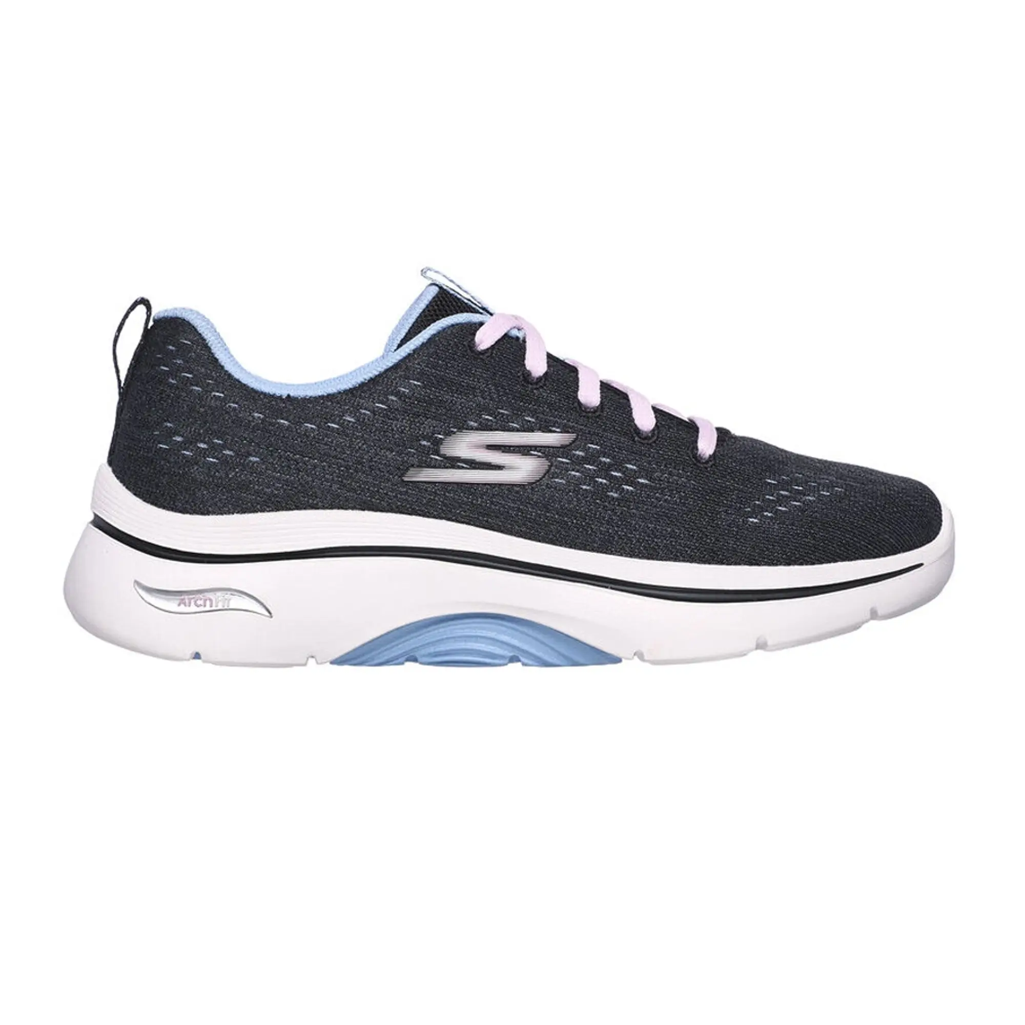 Skechers Arch Fit Engineered Mesh Lace Up Runners Womens - Black