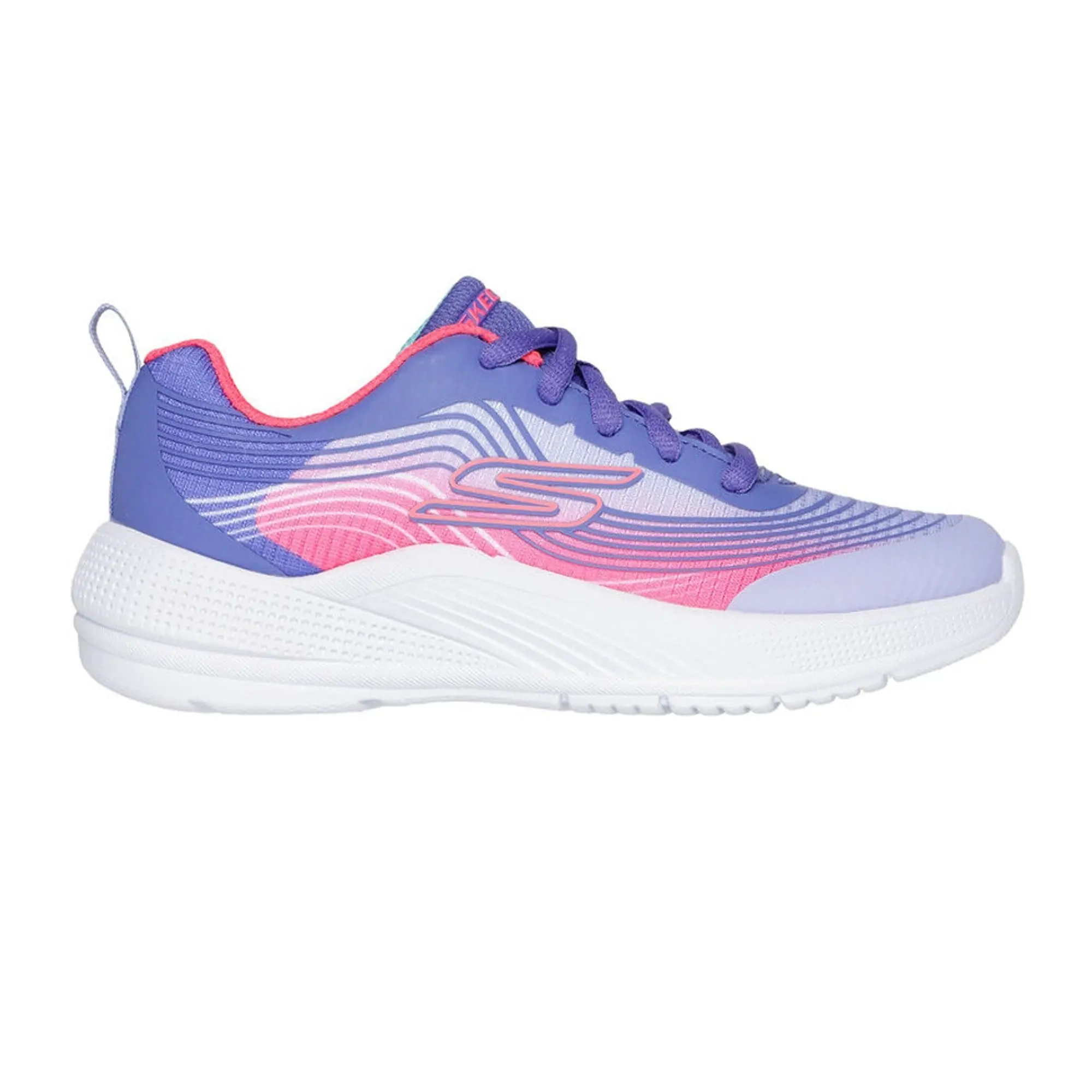 Skechers Girls Microspec Advance Sneaker in Lavender/Pink