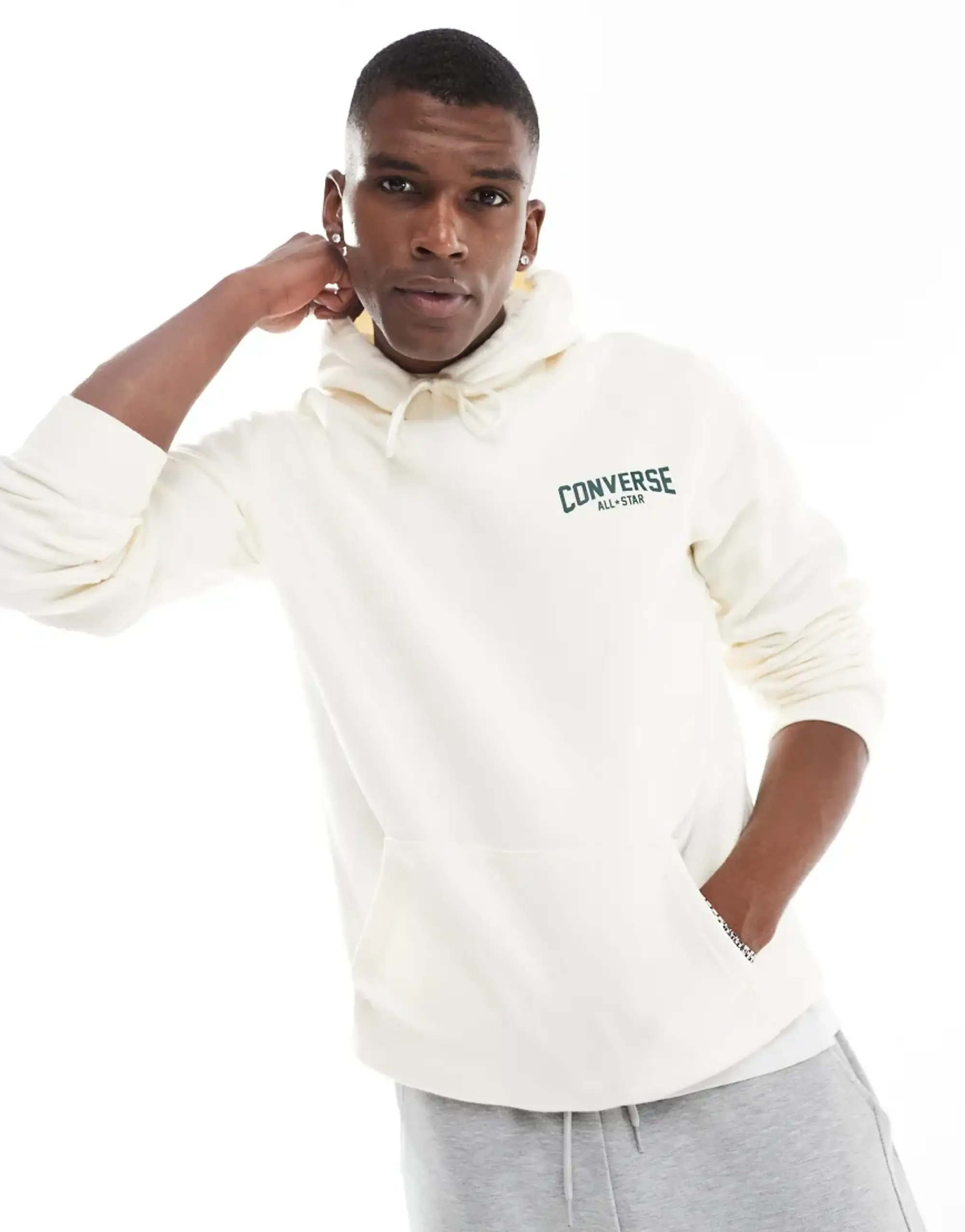 Converse Retro Chuck Graphic Hoodie In Off White